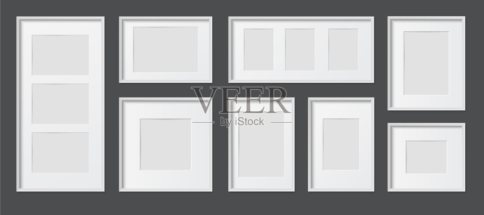 白色框架集插画图片素材