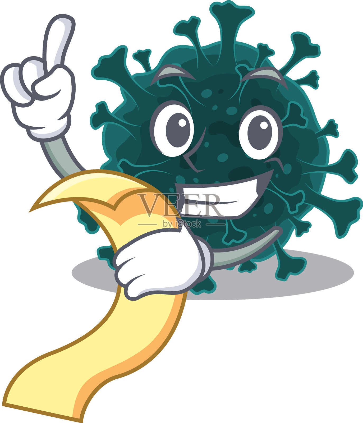 卡通人物冠状病毒19 holding插画图片素材