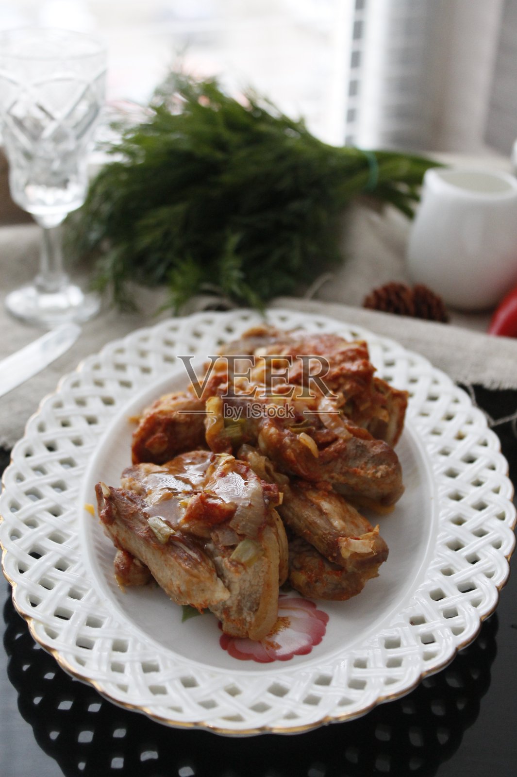 洋葱番茄排骨照片摄影图片