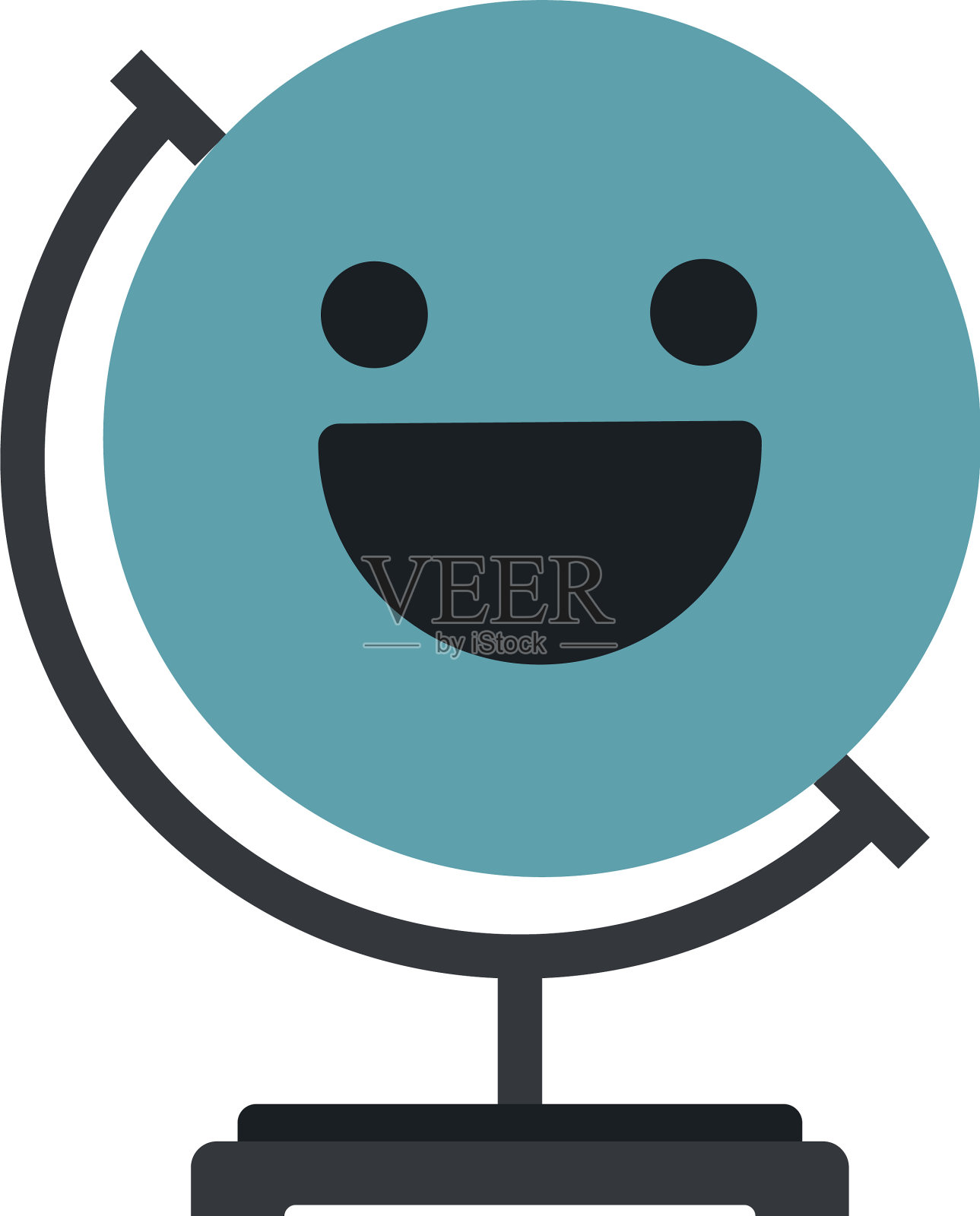 地球仪在白色的背景上孤立地笑着设计元素图片