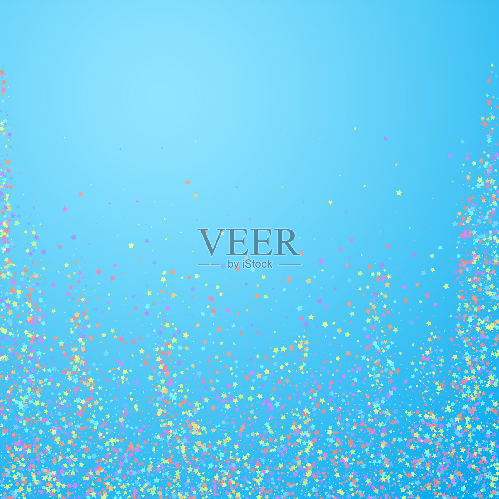 喜庆的五彩纸屑庆祝星星缤纷的星星插画图片素材