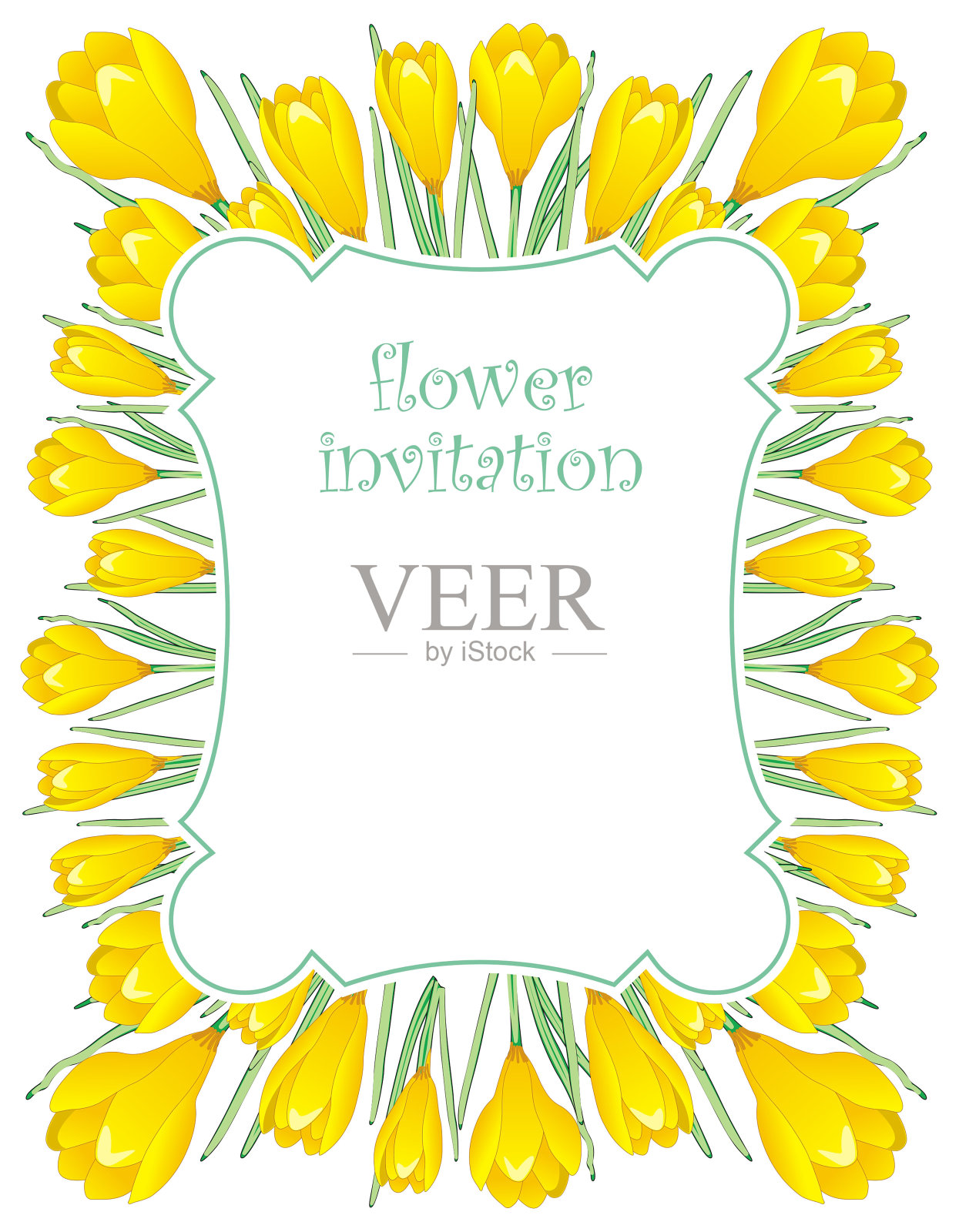 向量花的邀请插画图片素材