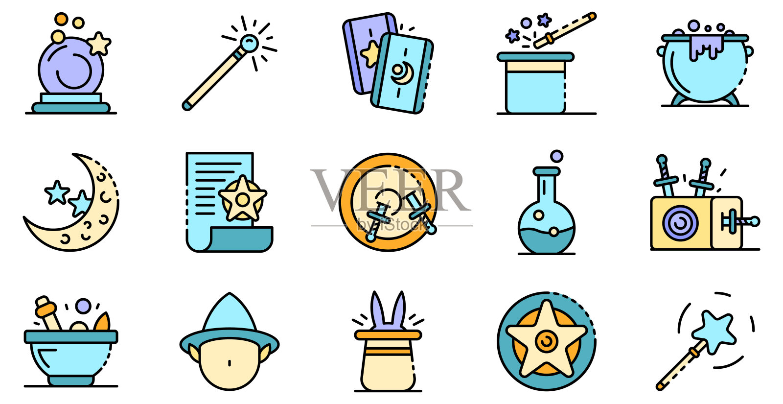 向导工具图标设置矢量平面图标素材