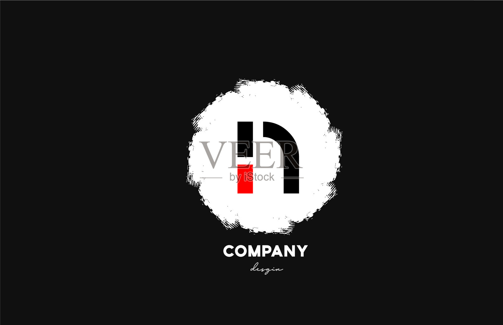 N黑红白字母标配图标插画图片素材