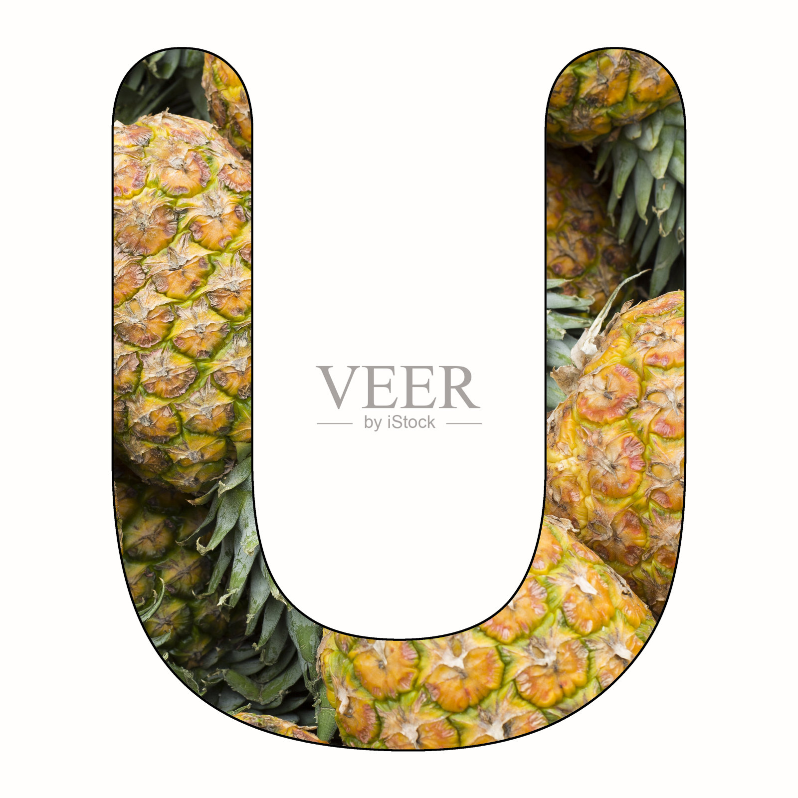 字母U -热带水果背景照片摄影图片