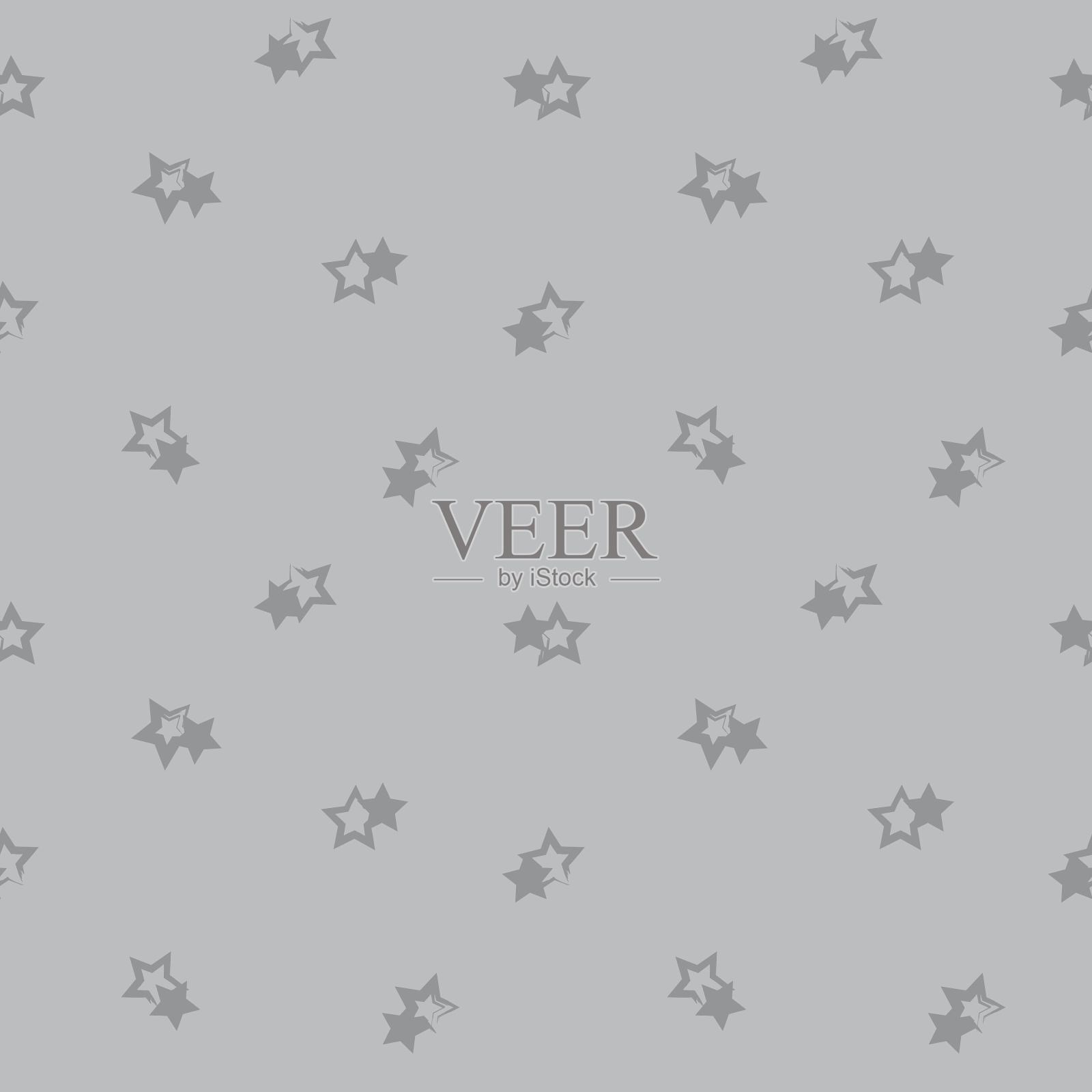 灰色星星抽象笔触无缝图案背景插画图片素材