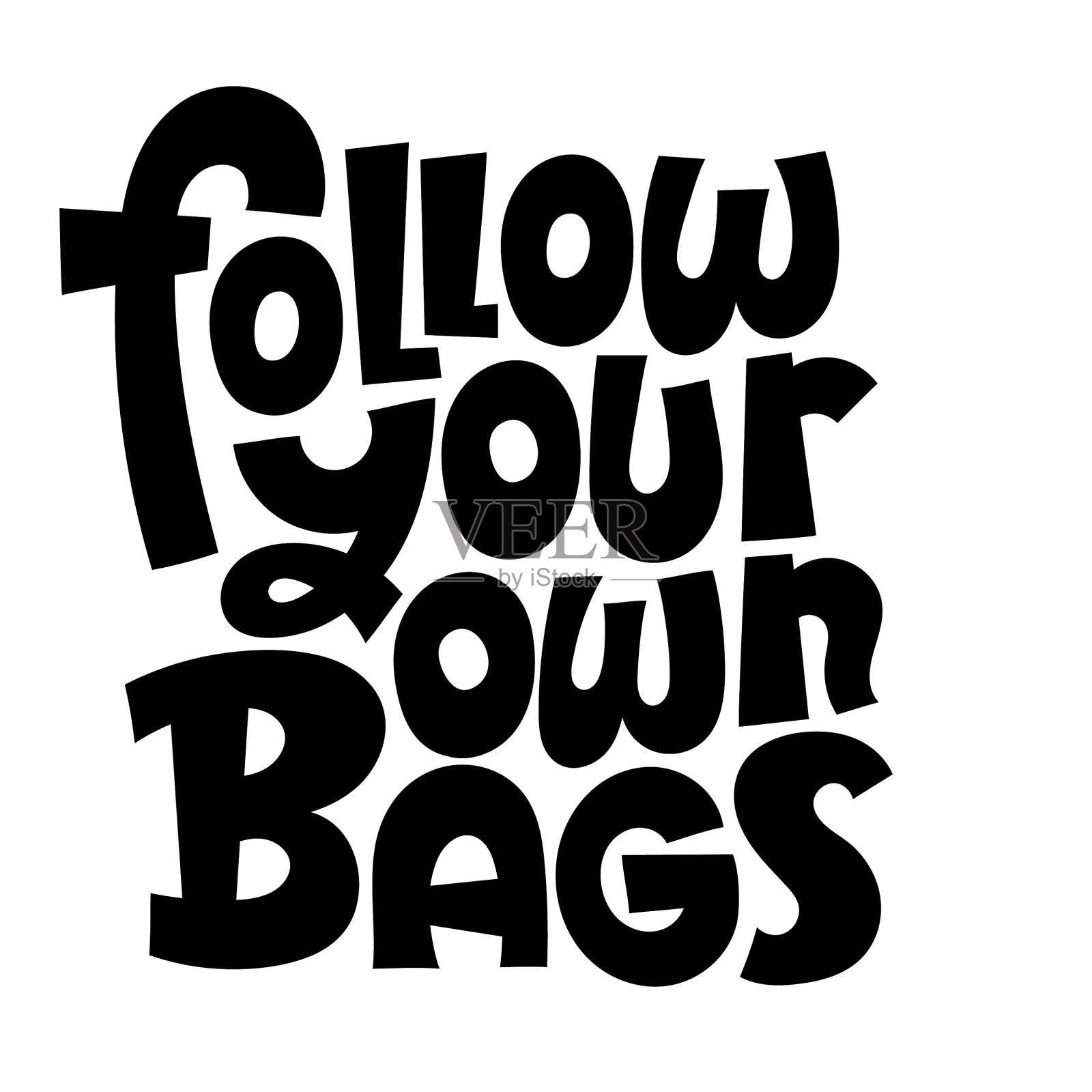 保持袋印字插画图片素材