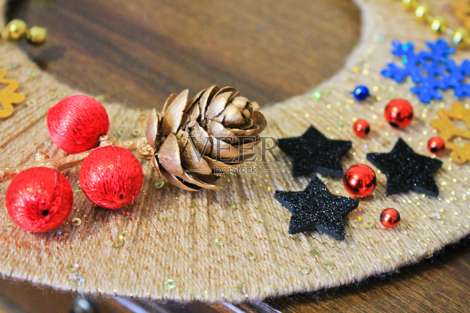 装饰圣诞装饰，圣诞花环，制造工艺，纹理照片摄影图片