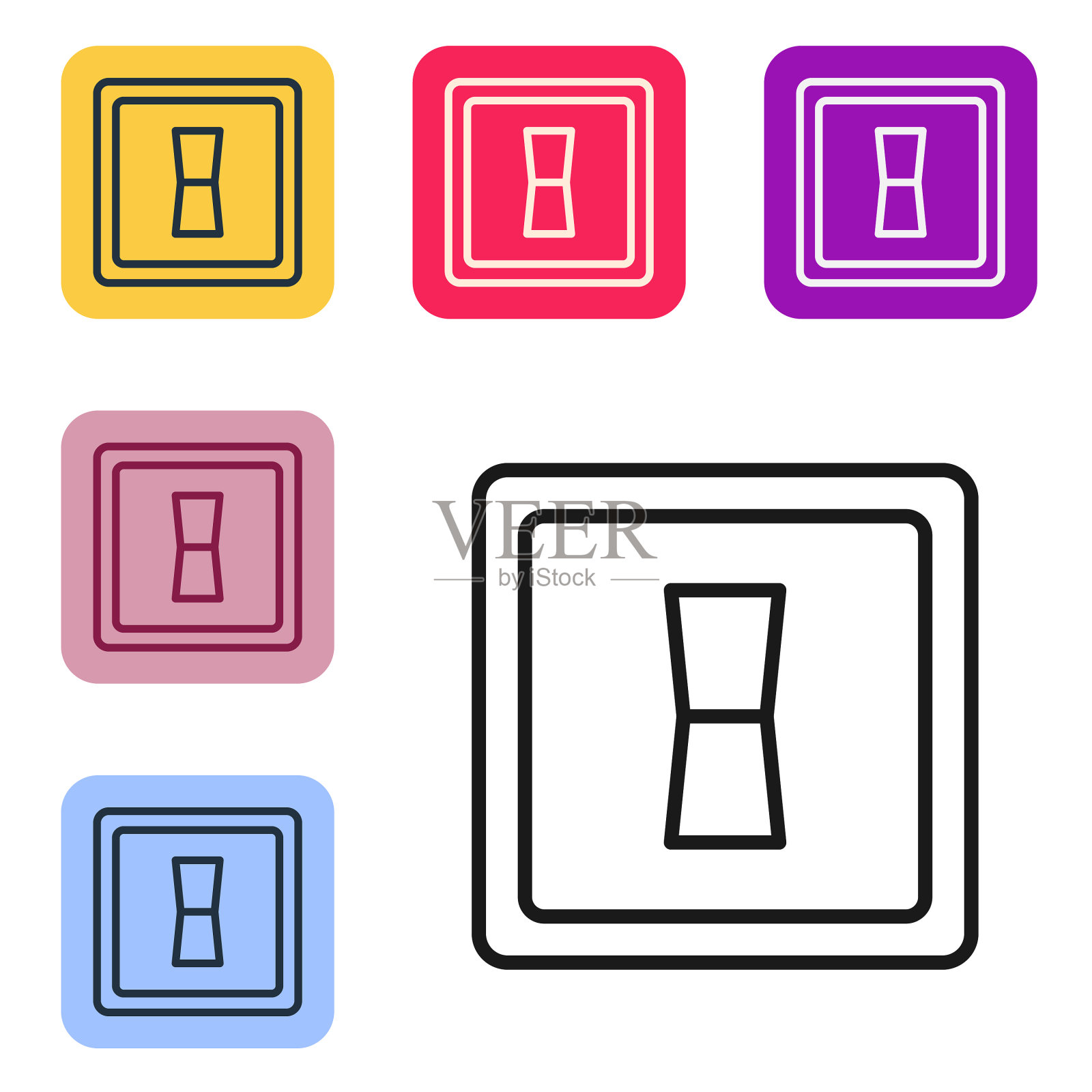 黑线电灯开关图标隔离上图标素材