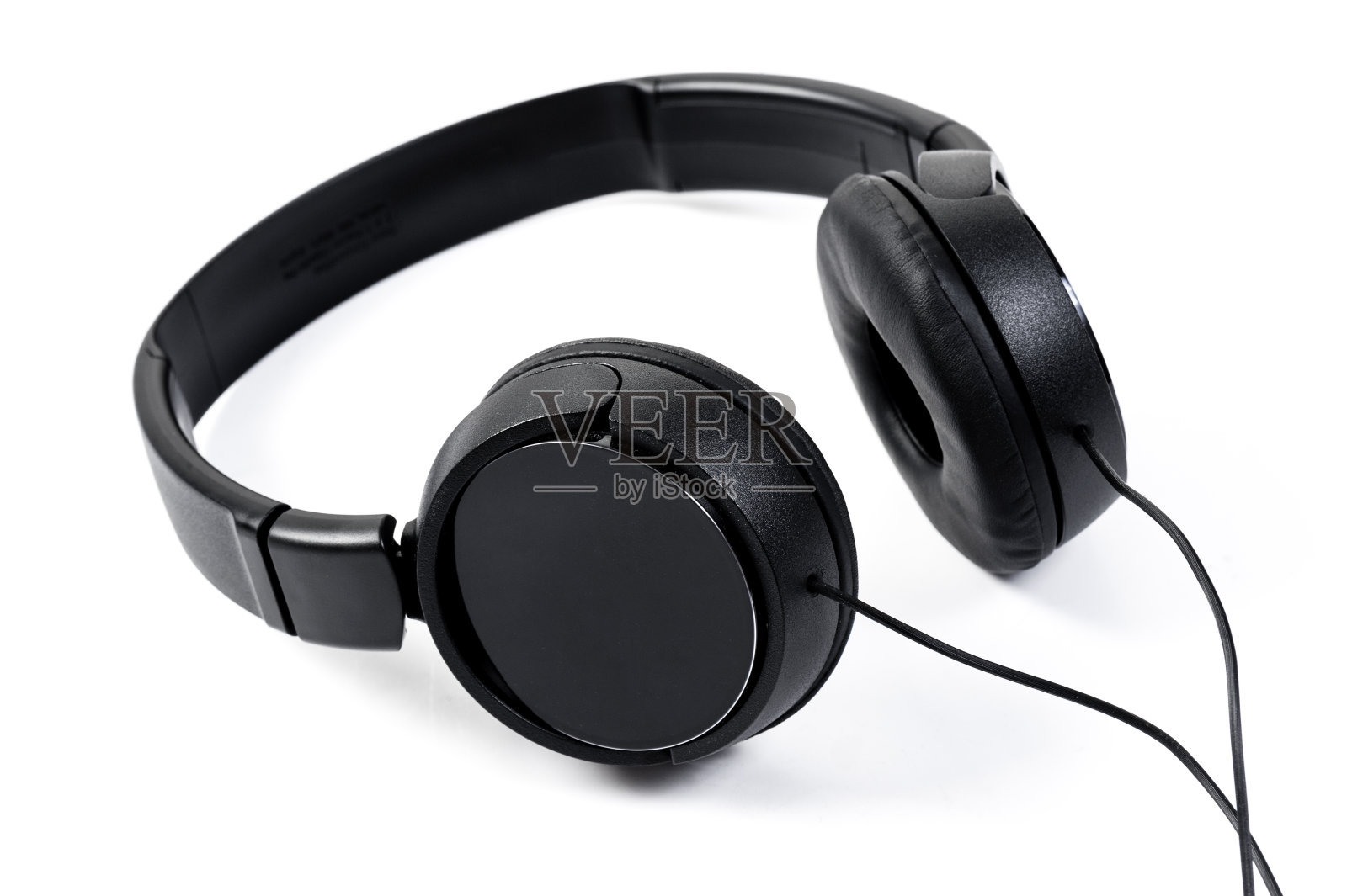 孤立的黑色耳机照片摄影图片