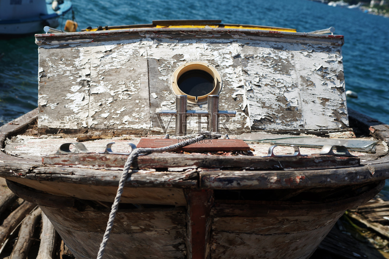 废弃的旧木船照片摄影图片