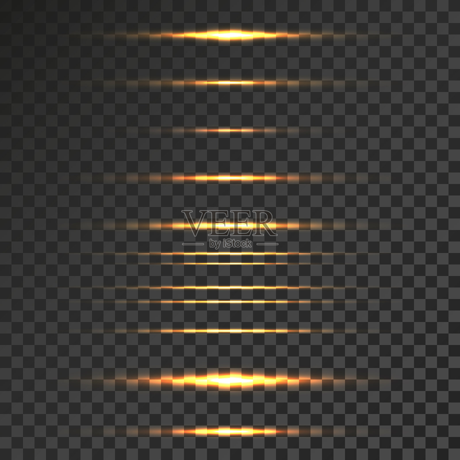 抽象灯光线透明背景矢量插图。易于替换使用任何图像。插画图片素材