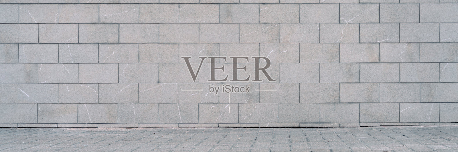 砖砌墙体的全景拍摄，空白的广告空间照片摄影图片