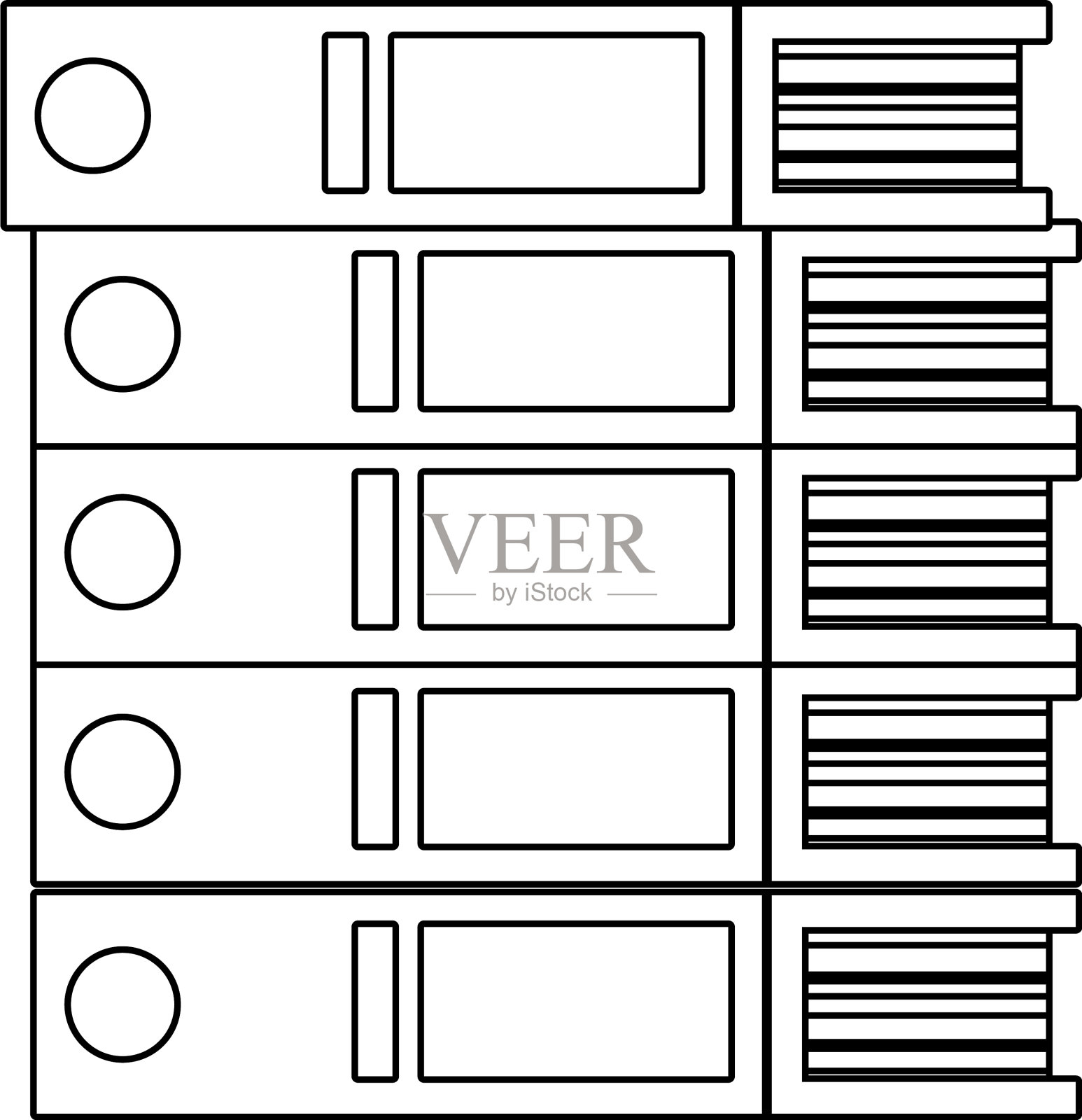整理办公书籍和文件插画图片素材