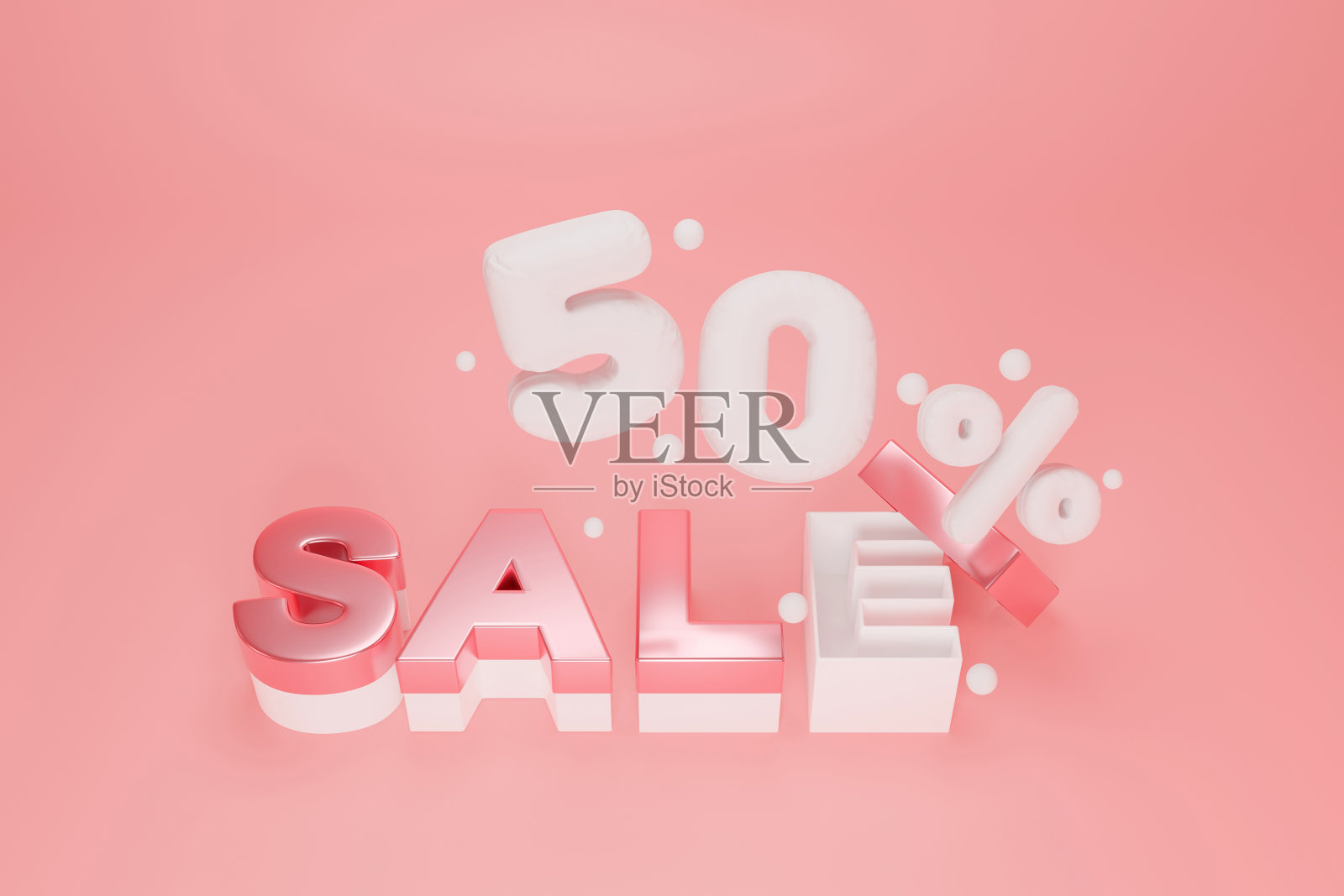 销售礼盒3D折扣50%背景概念设计。照片摄影图片