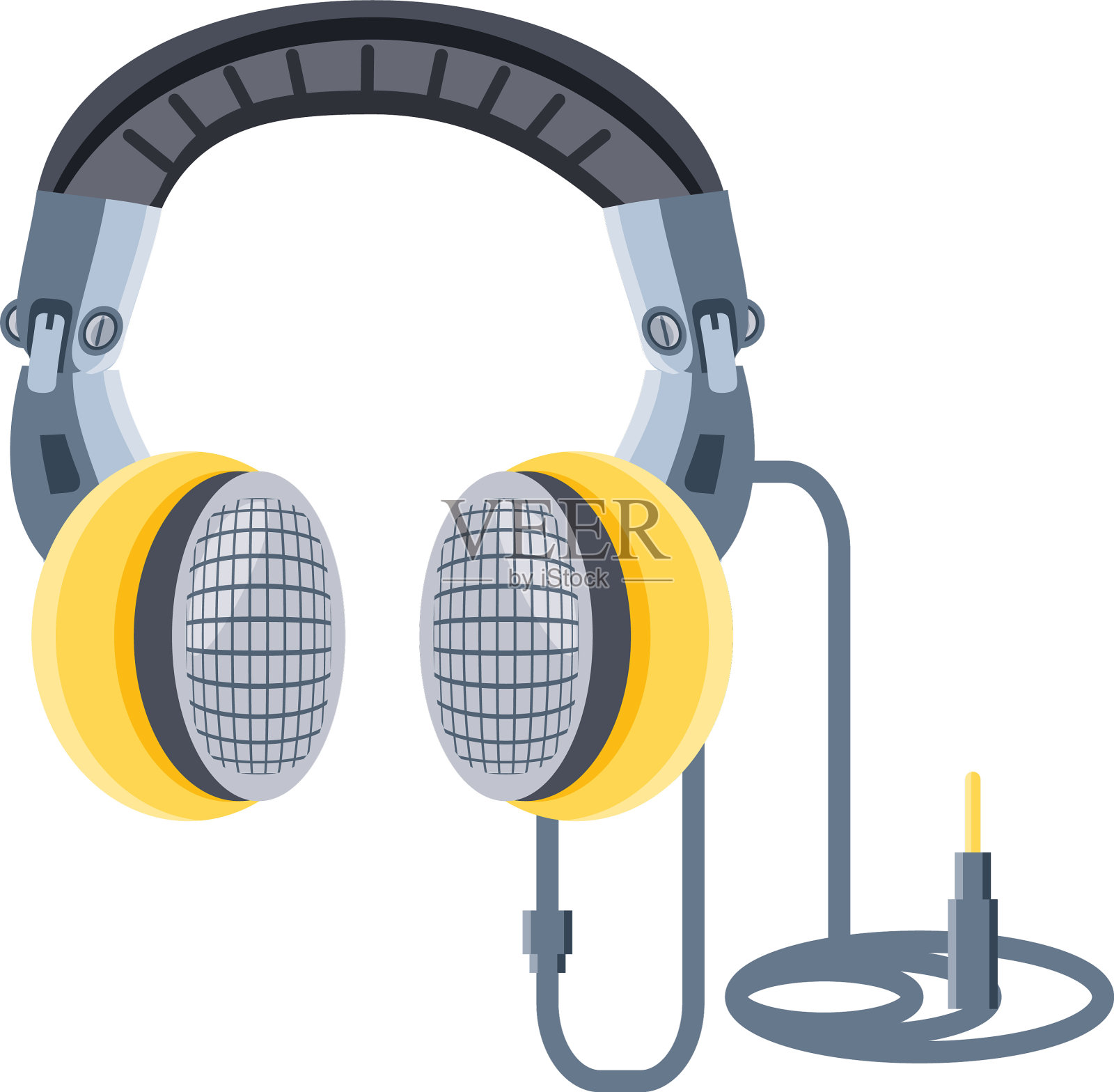 耳机在白色背景下断开设计元素图片