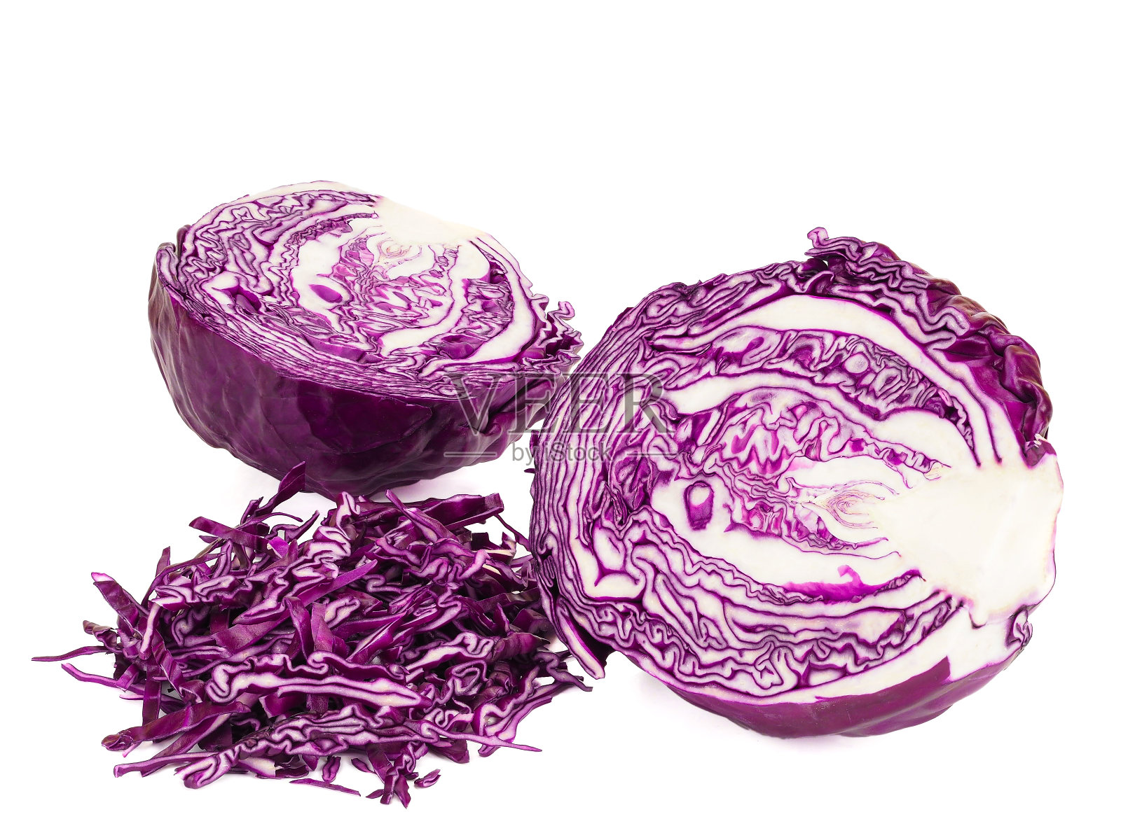 白底上的鲜红卷心菜照片摄影图片