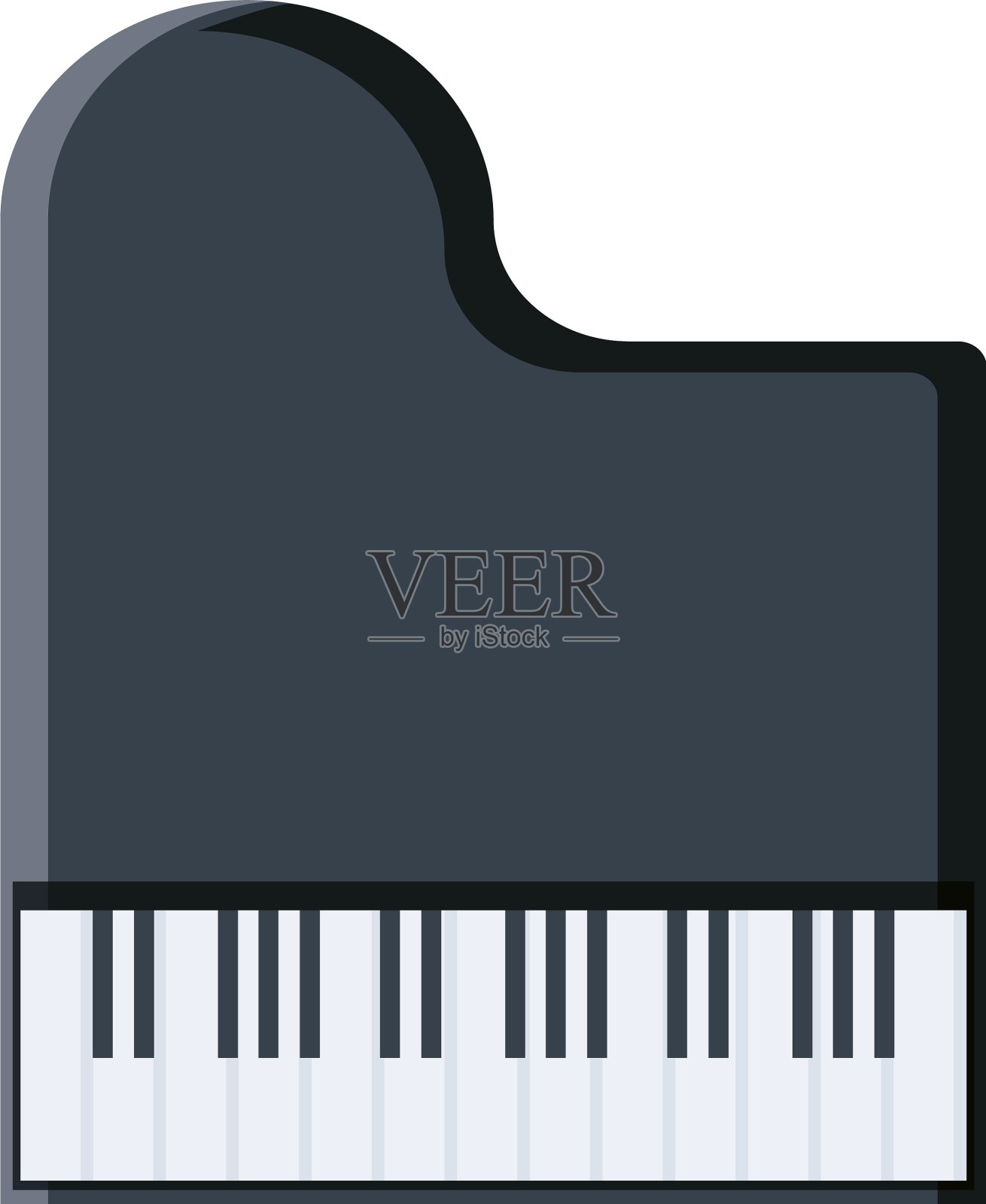 白色背景上的大钢琴设计元素图片