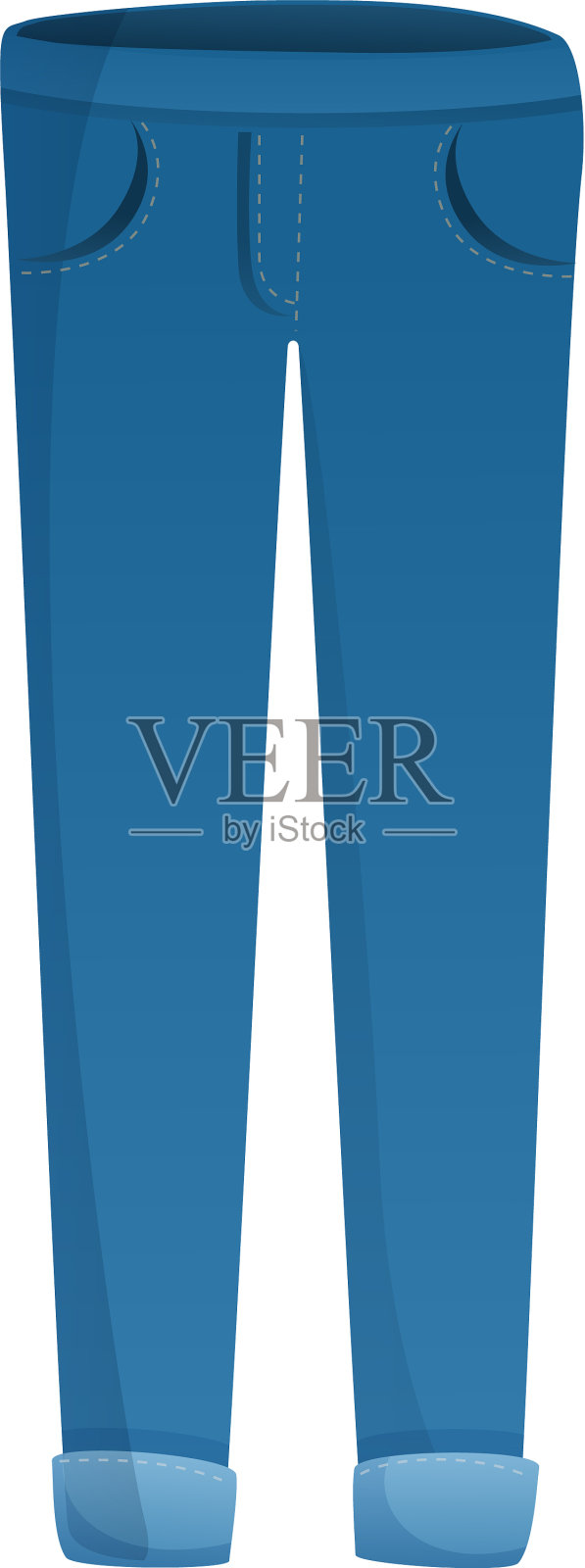 合身的牛仔裤图标卡通风格设计元素图片