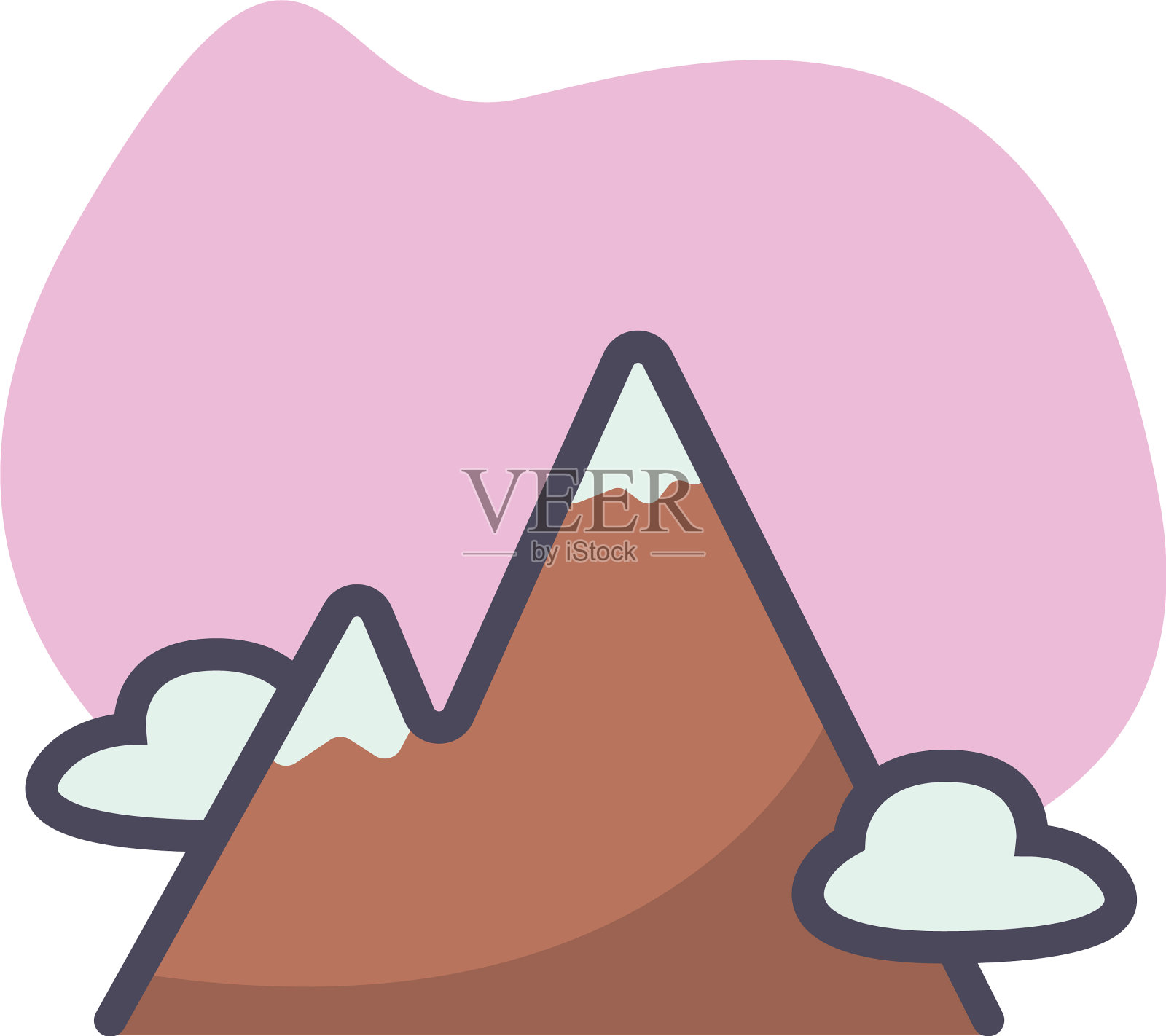 简单的山平图标插画图片素材