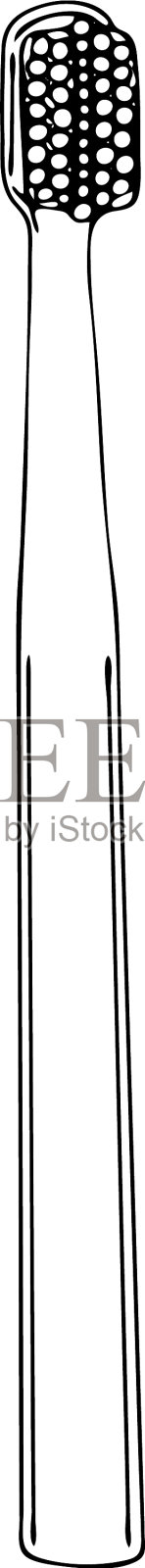带有个人凹槽的牙齿矫正牙刷插画图片素材
