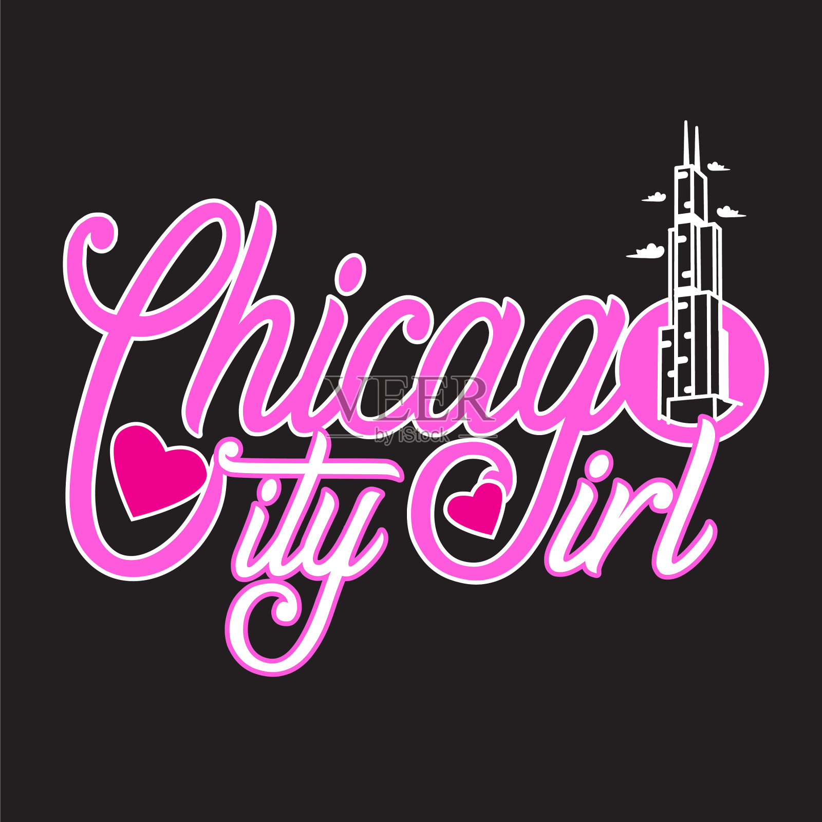 芝加哥语录和口号很适合芝加哥印刷插画图片素材