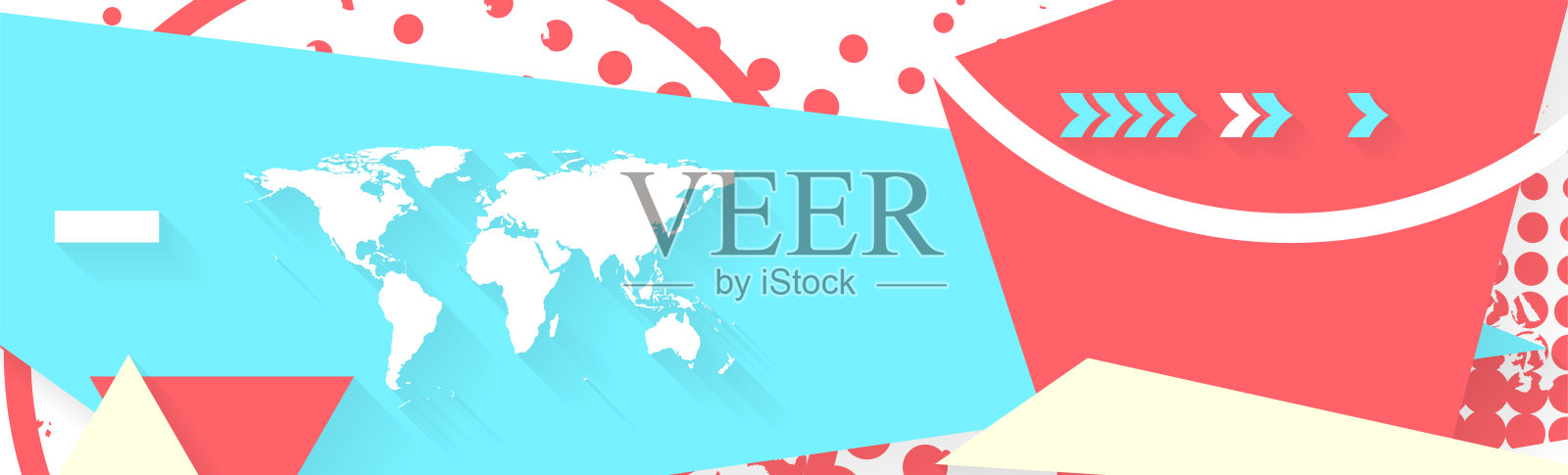 粉色和青色最小几何平面抽象背景插画图片素材