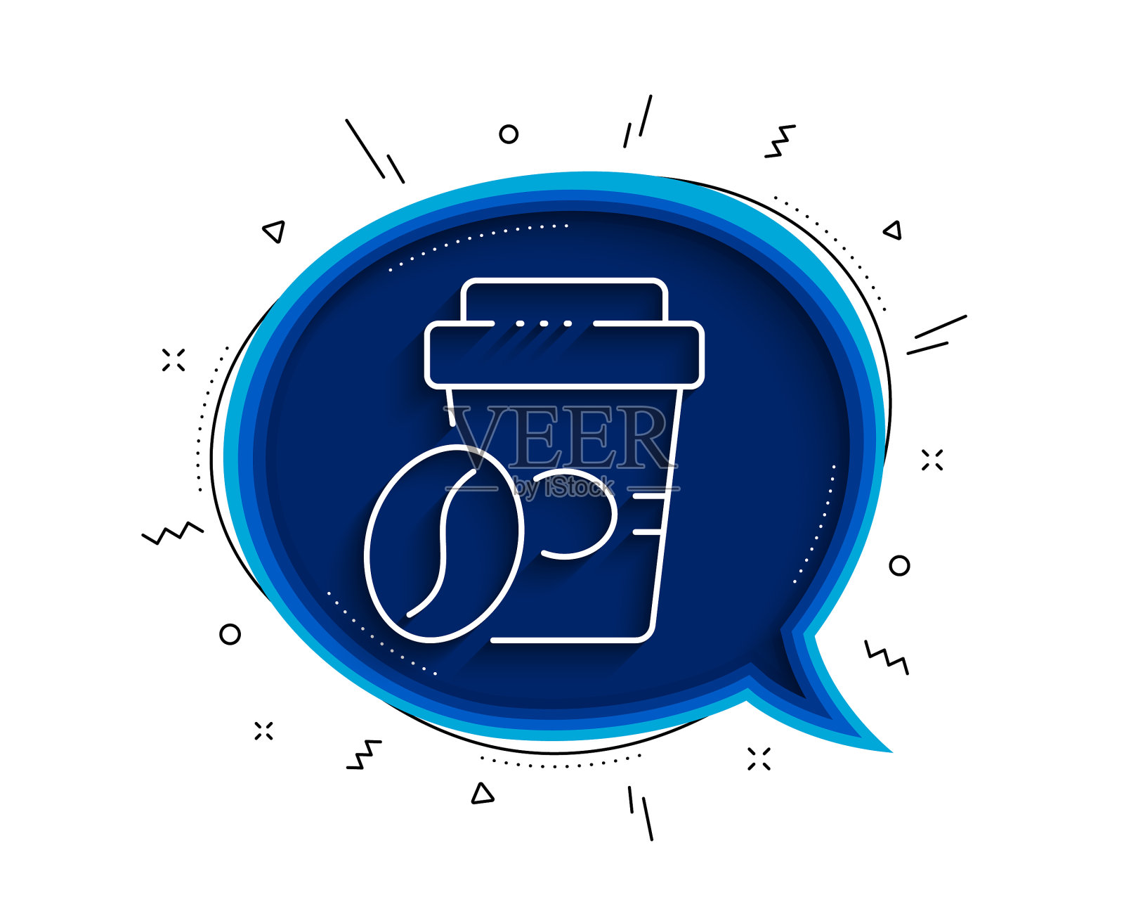 外卖咖啡系列图标热拿铁标志茶插画图片素材