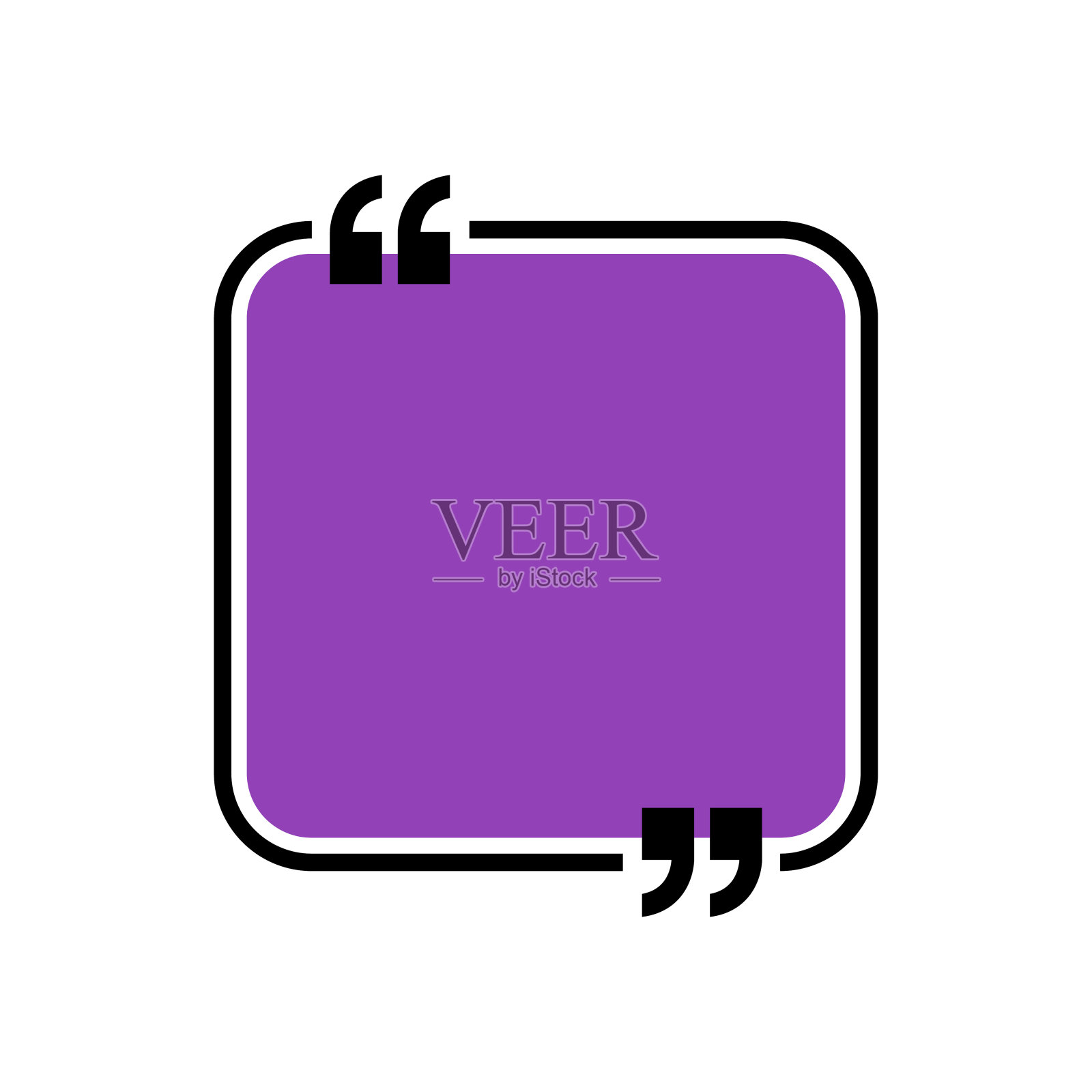 引用图标矢量。引号提纲，引号，引号或引语集合。矢量线艺术插图孤立的白色背景。插画图片素材