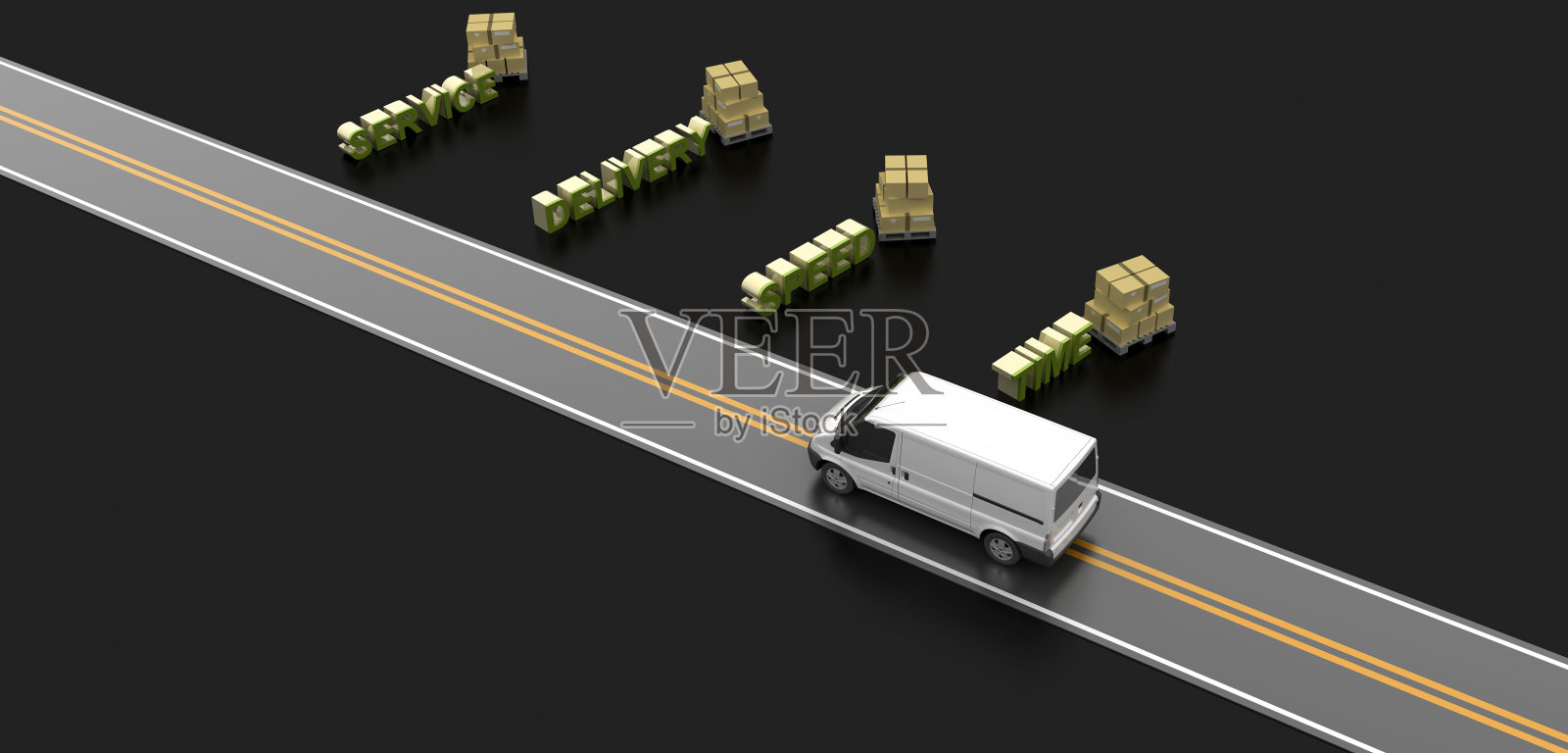 物流行业概念图像，原始3d渲染和模型照片摄影图片