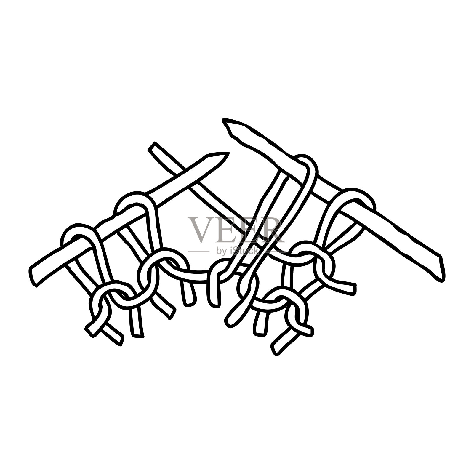美丽的手绘时尚矢量插图女士的爱好编织女孩和妇女模式孤立在白色的背景设计元素图片