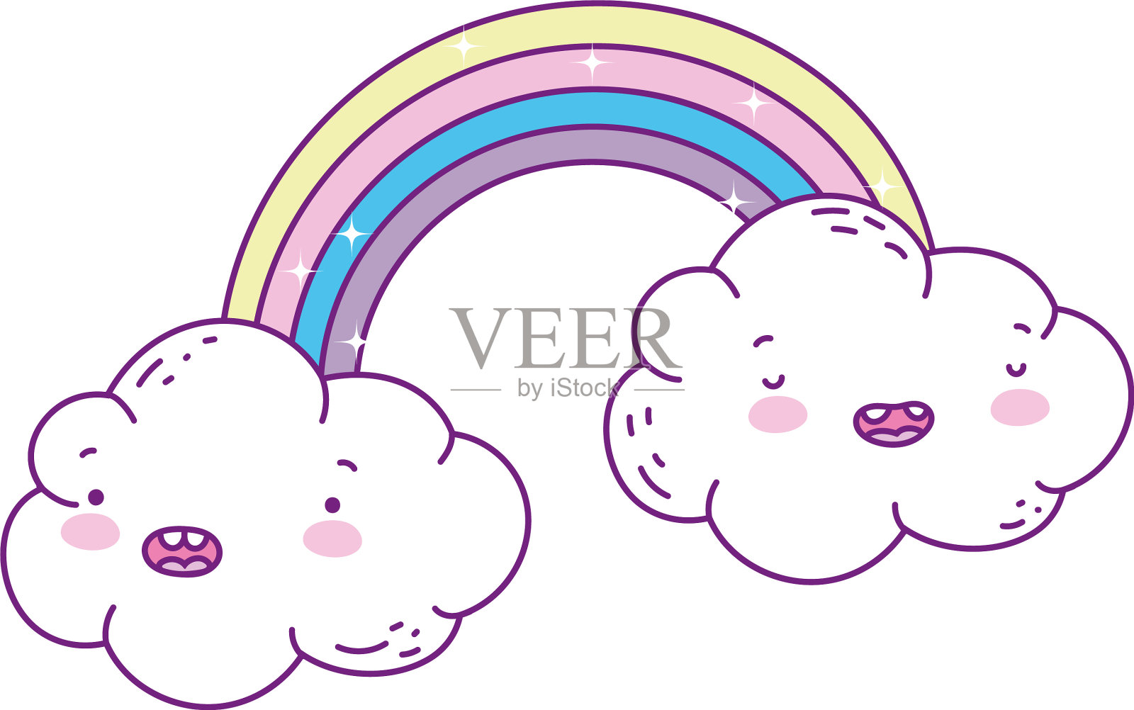 卡哇伊彩虹卡通设计设计元素图片