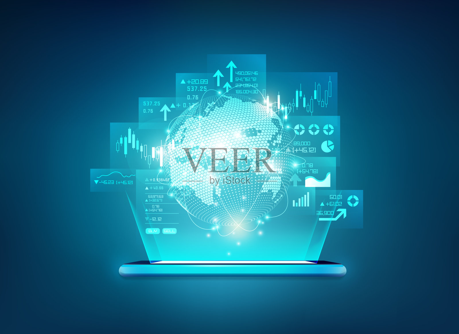 科技概念背景插画图片素材