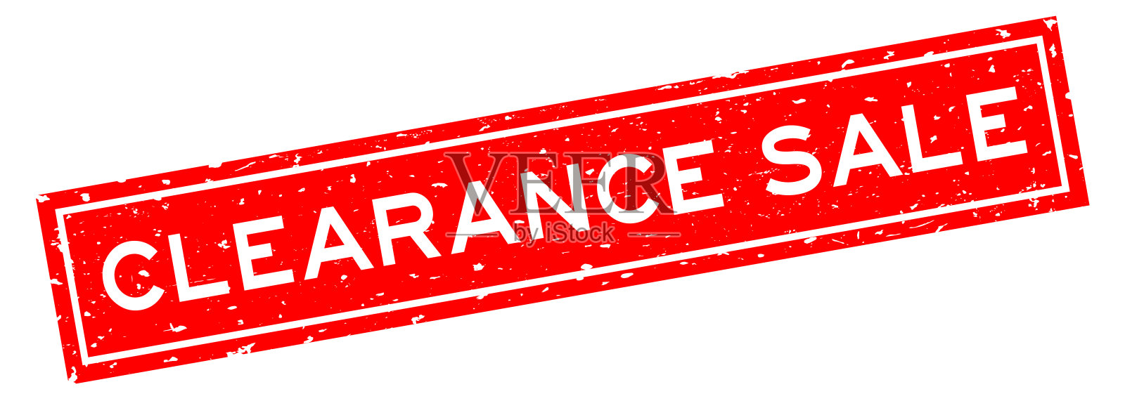 垃圾红清仓销售字方形橡胶密封邮票在白色背景设计元素图片
