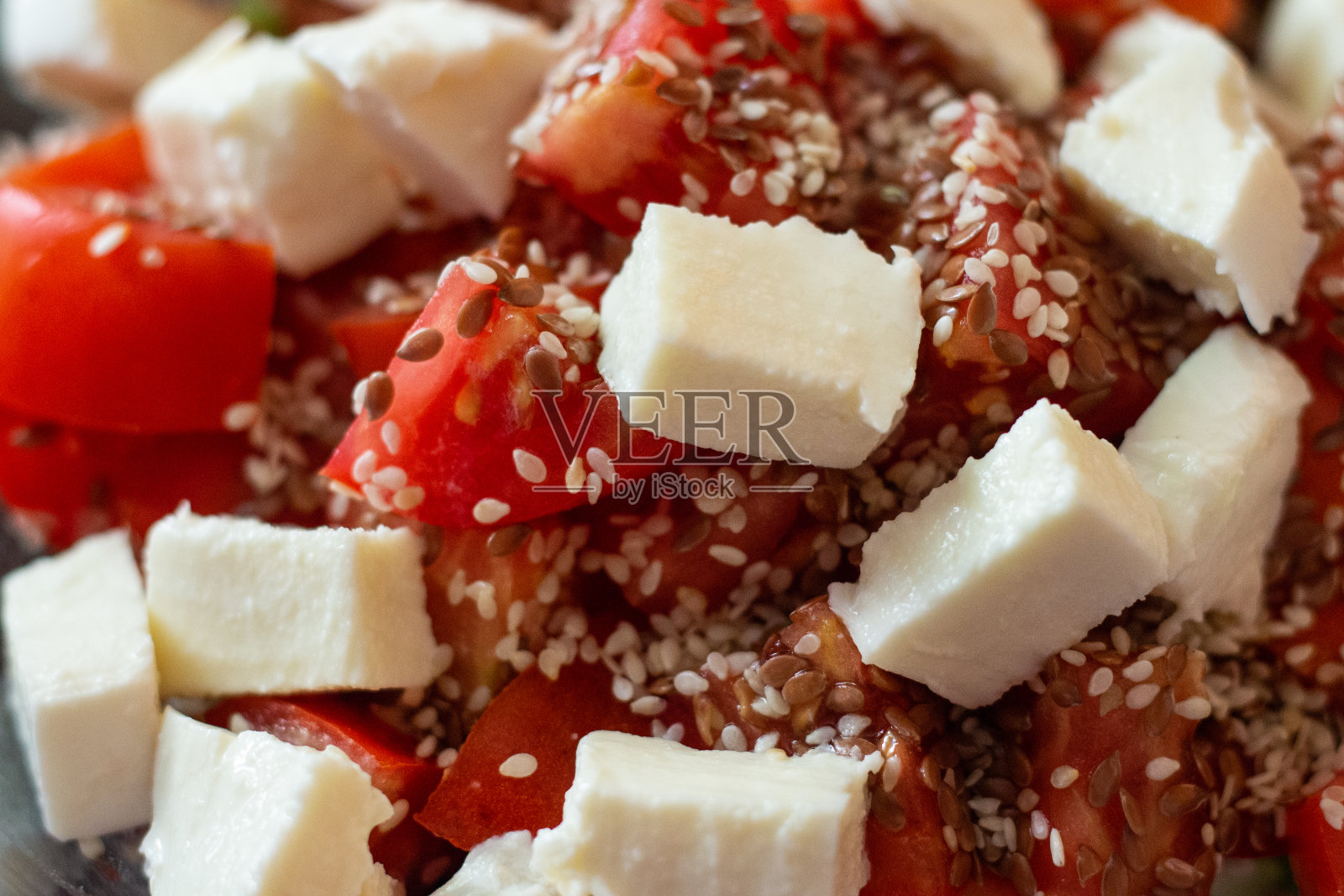 新鲜番茄和芝士沙拉照片摄影图片