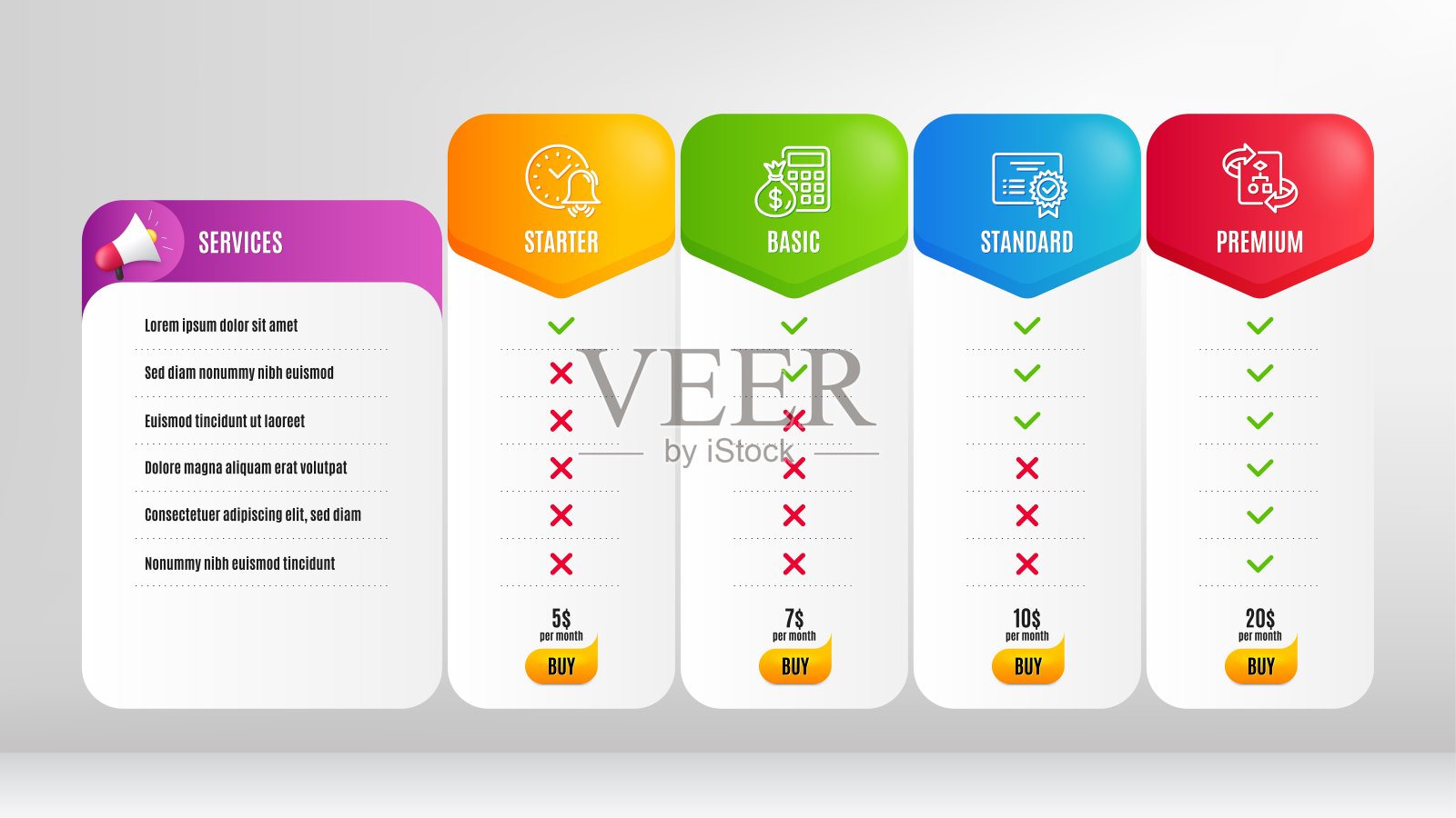 金融计算器，警钟和技术算法图标设置。证书的迹象。向量插画图片素材