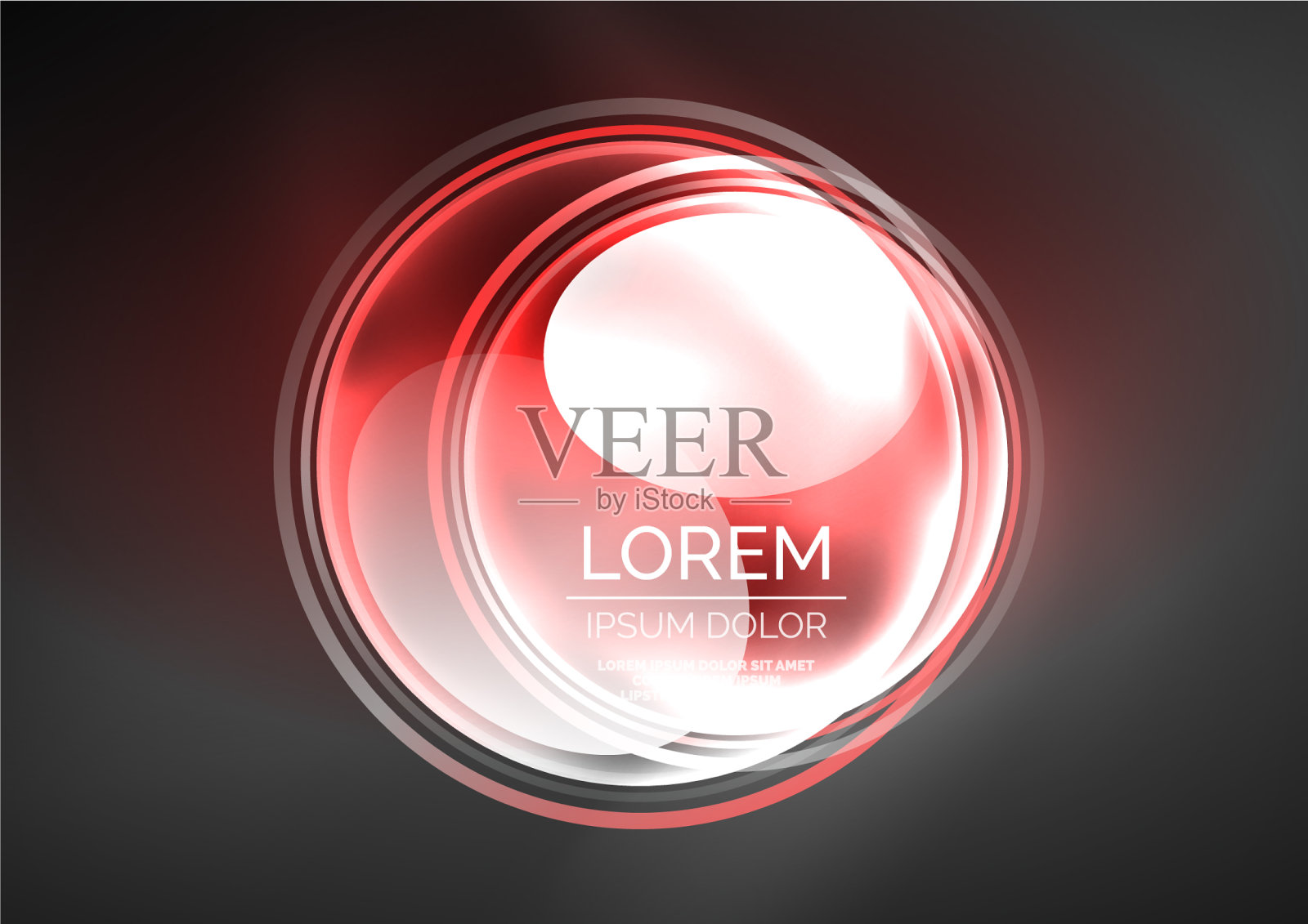 发光的霓虹灯，闪亮的透明气泡玻璃插画图片素材