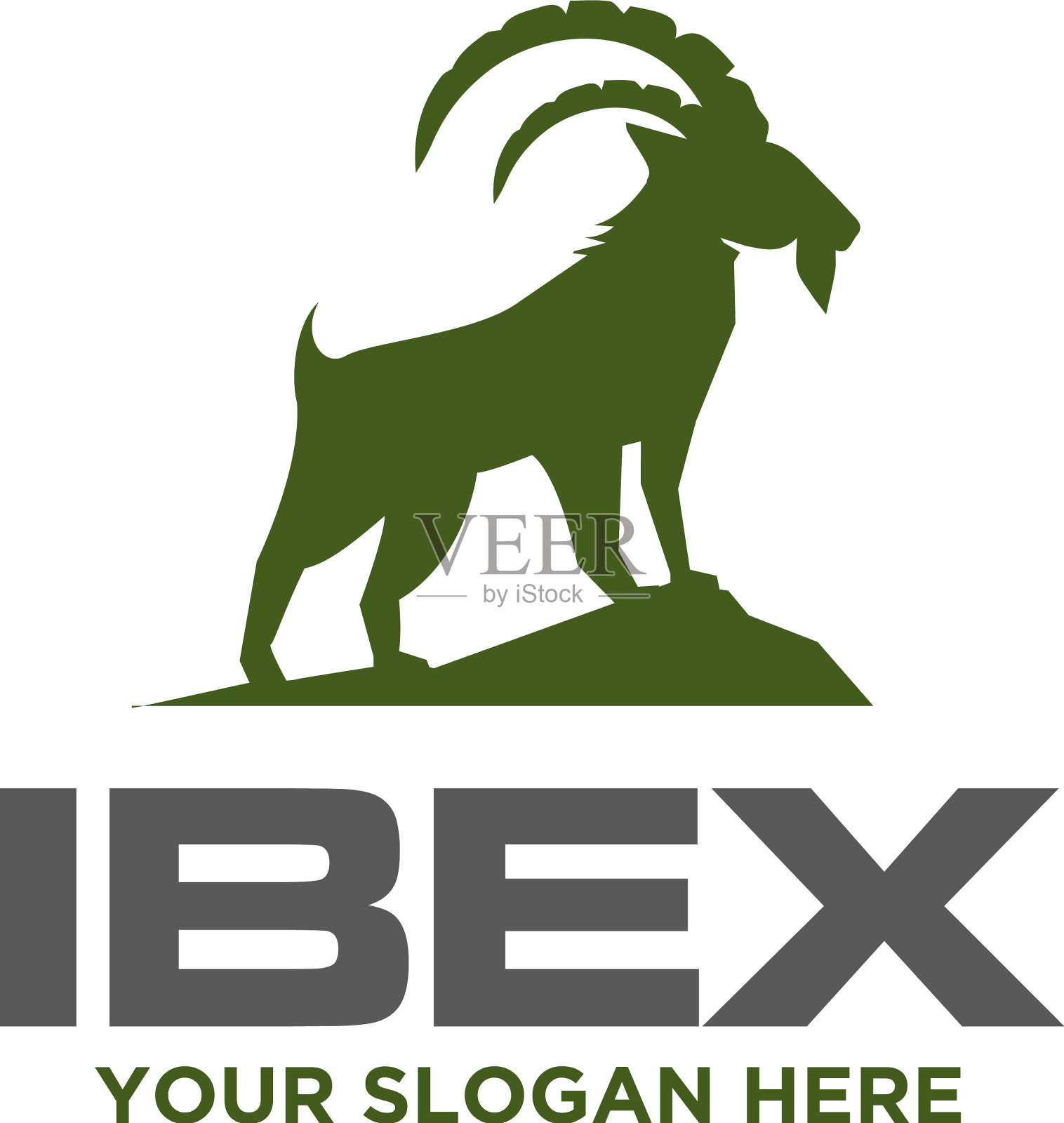 Ibex解决方案护理标志设计简约现代插画图片素材