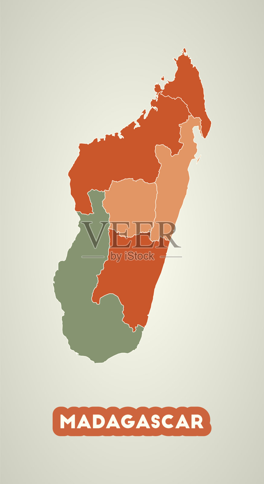 马达加斯加海报的复古风格。插画图片素材