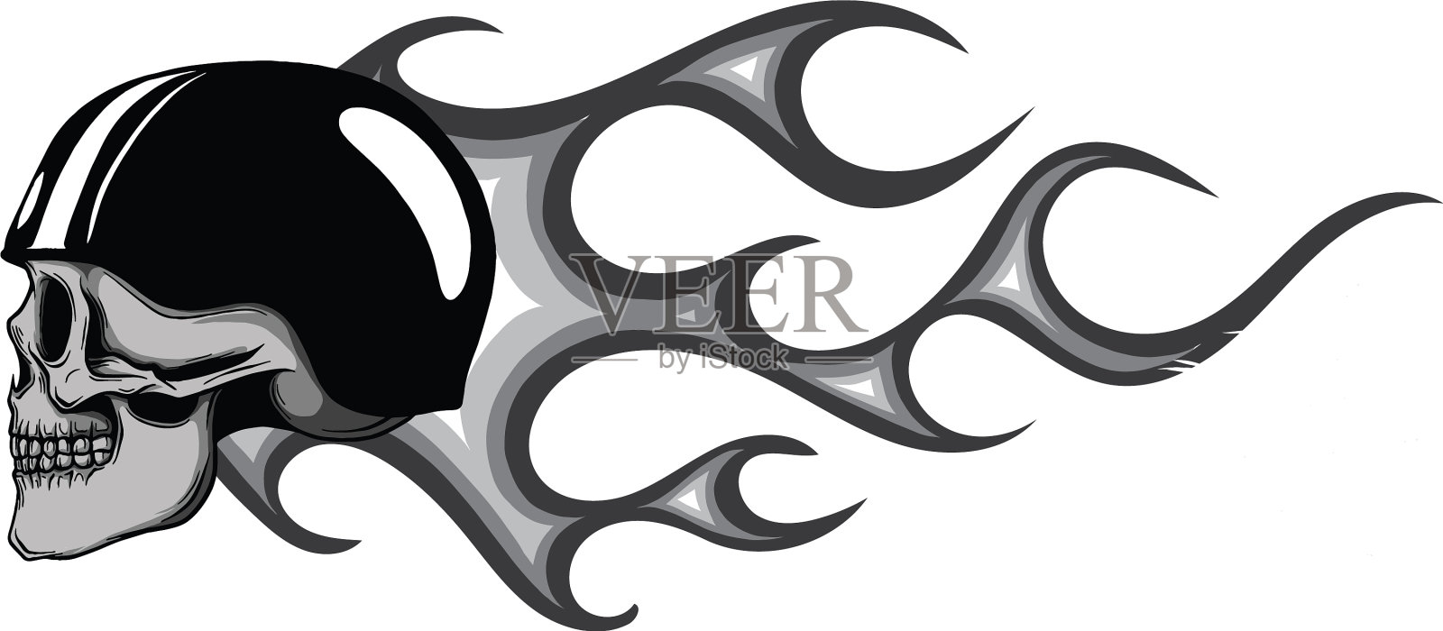 骷髅被火焰点燃设计元素图片