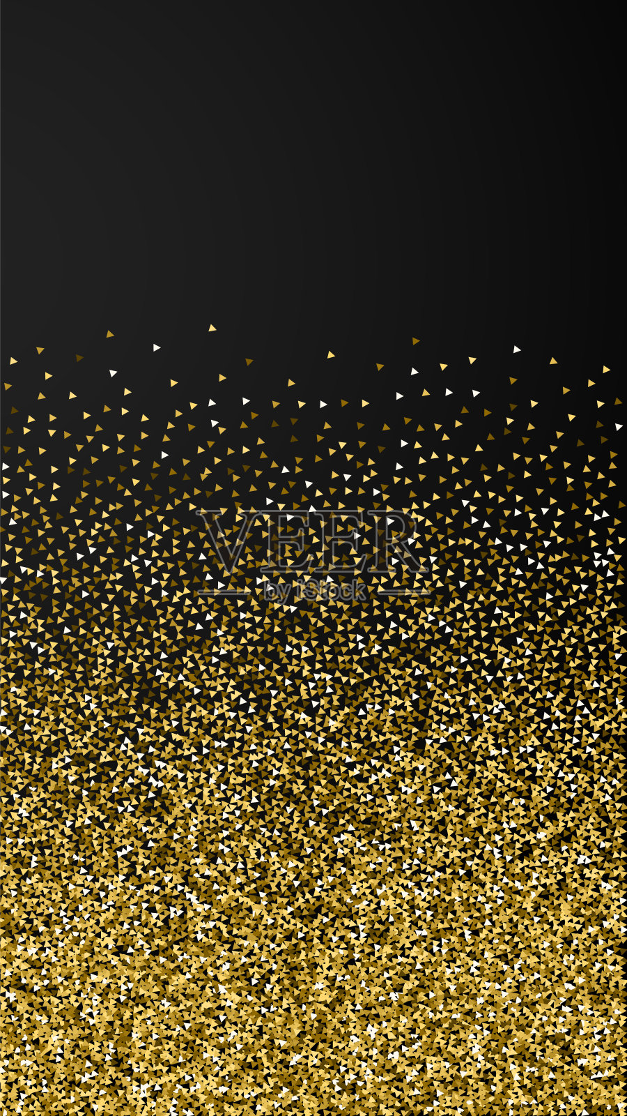 金色三角形闪耀着奢华的五彩纸屑。插画图片素材