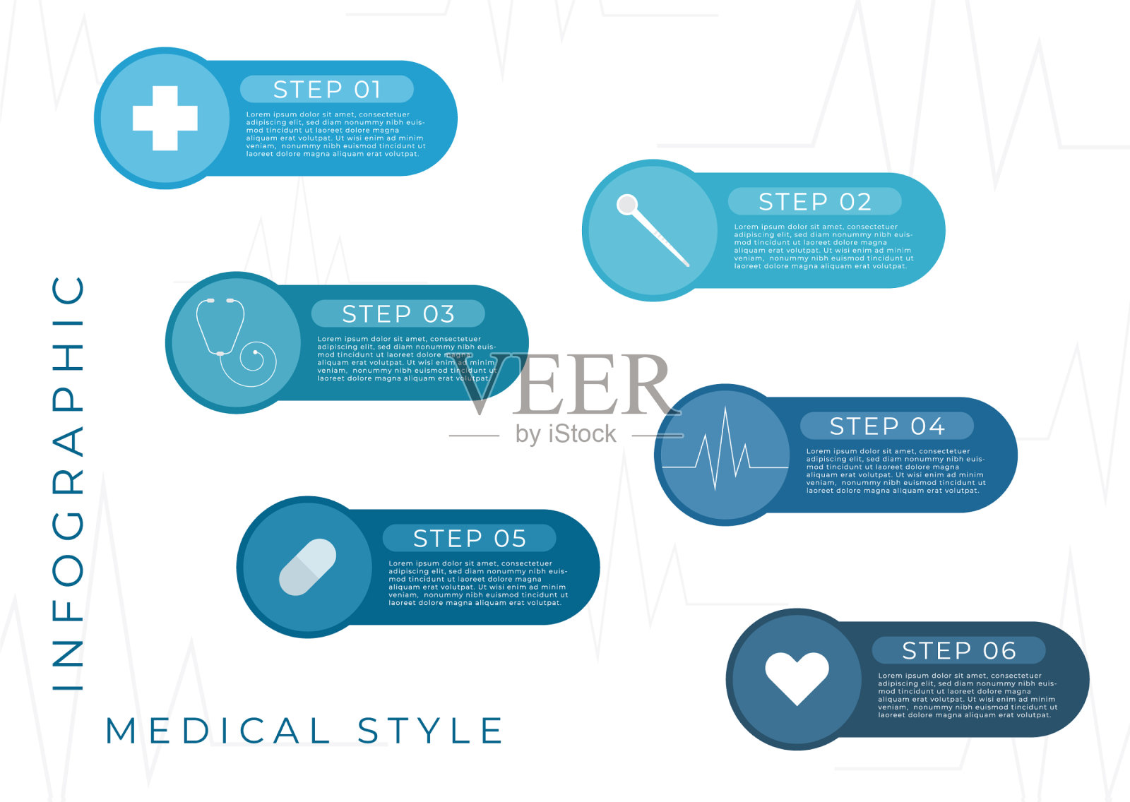 信息图表医疗设计迈向医疗保健插画图片素材
