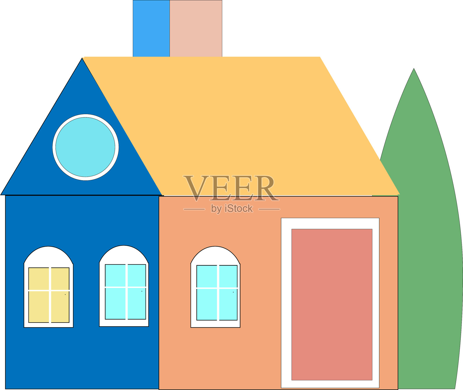 一个多色的房子图标设计元素图片