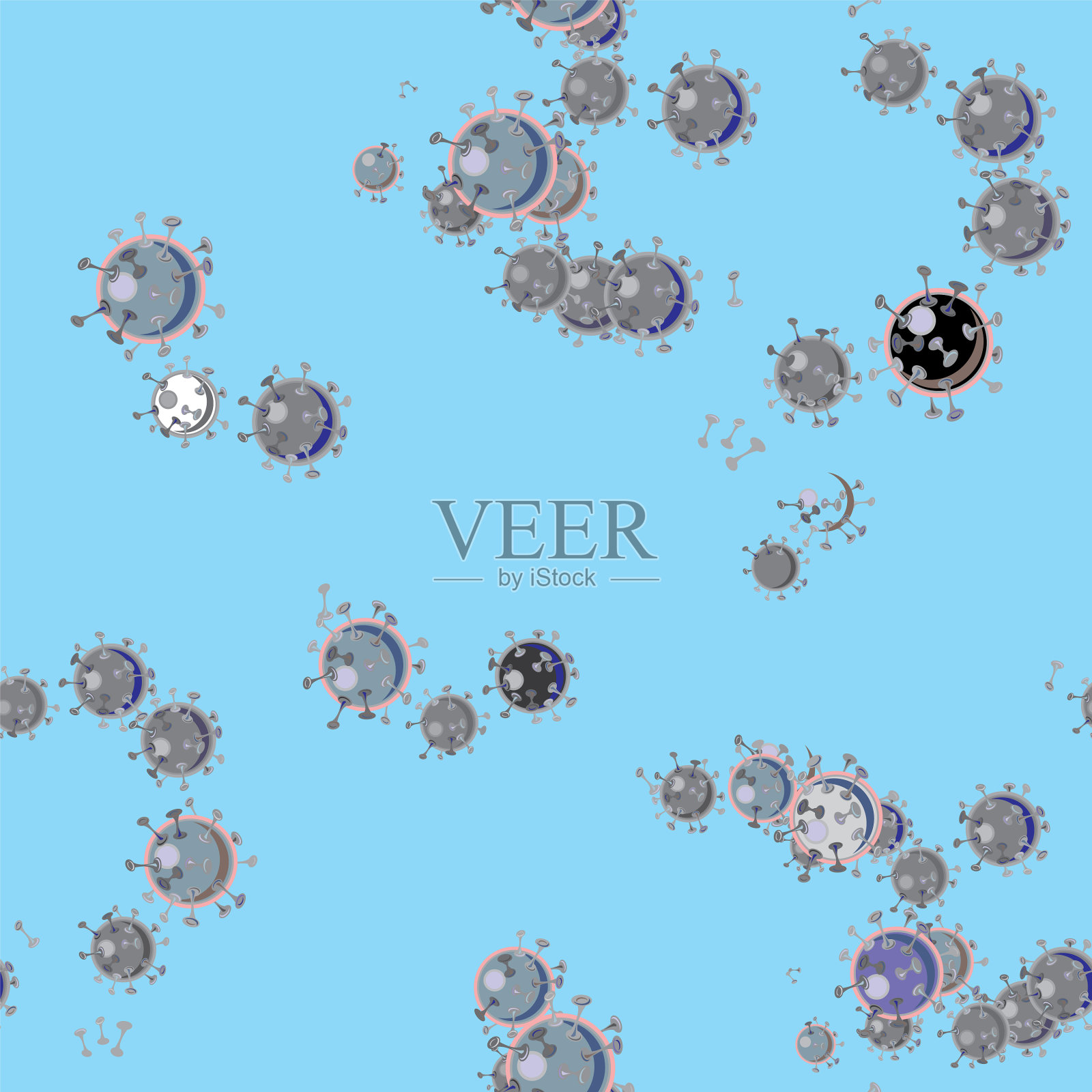 电晕无缝模式插画图片素材