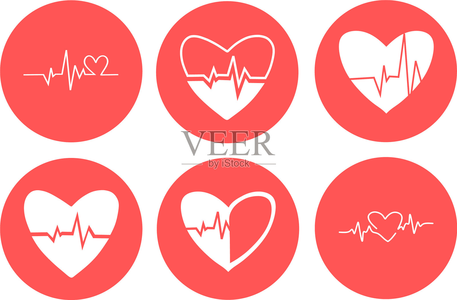 用红色圆圈图标设置心跳图标素材