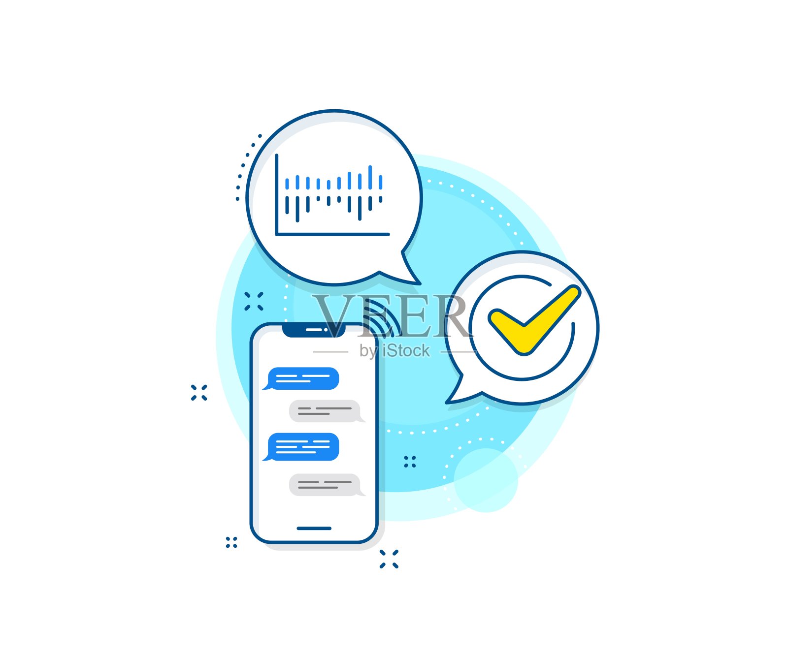 柱图表线图标。金融图。向量插画图片素材