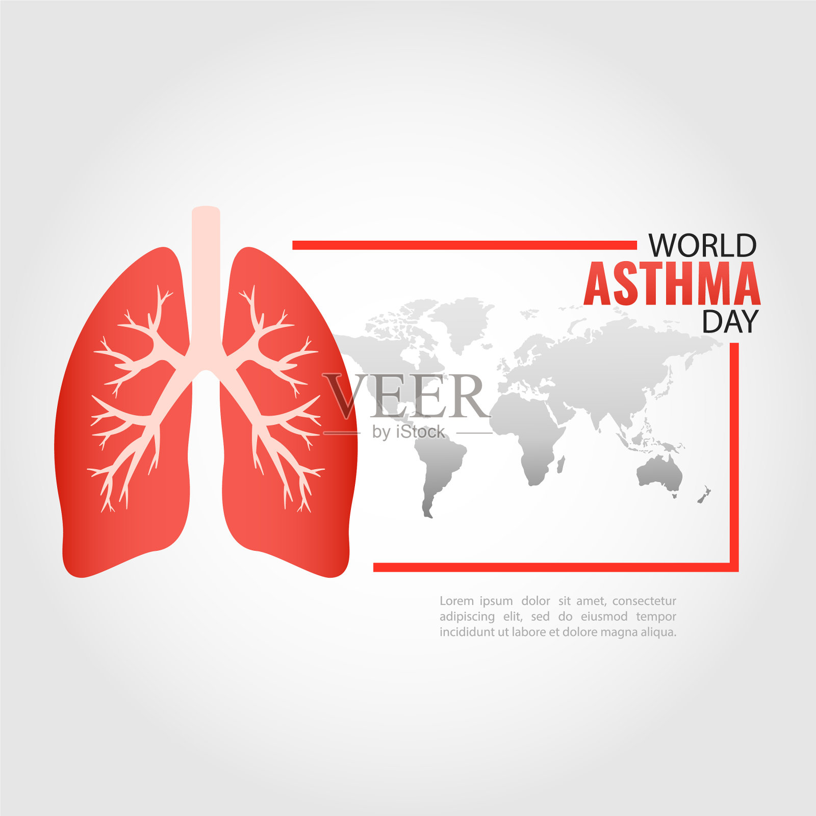 哮喘的一天插画图片素材