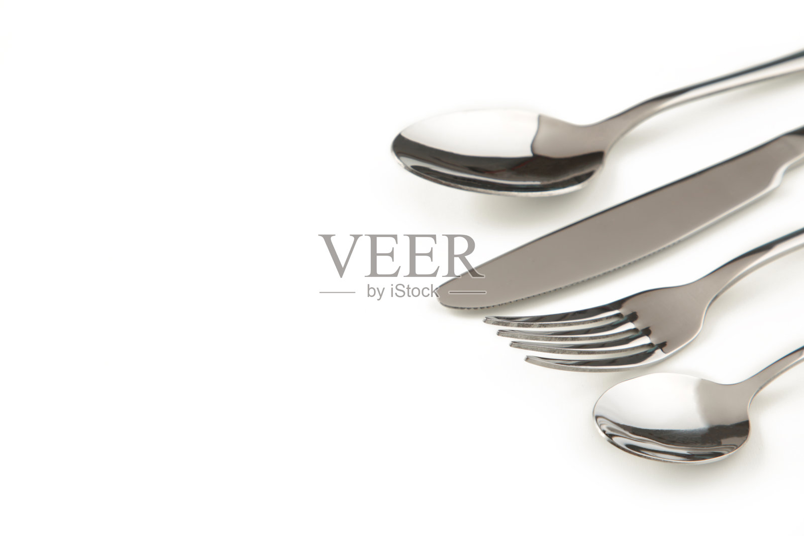 餐具-叉子，勺子和刀孤立在白色照片摄影图片