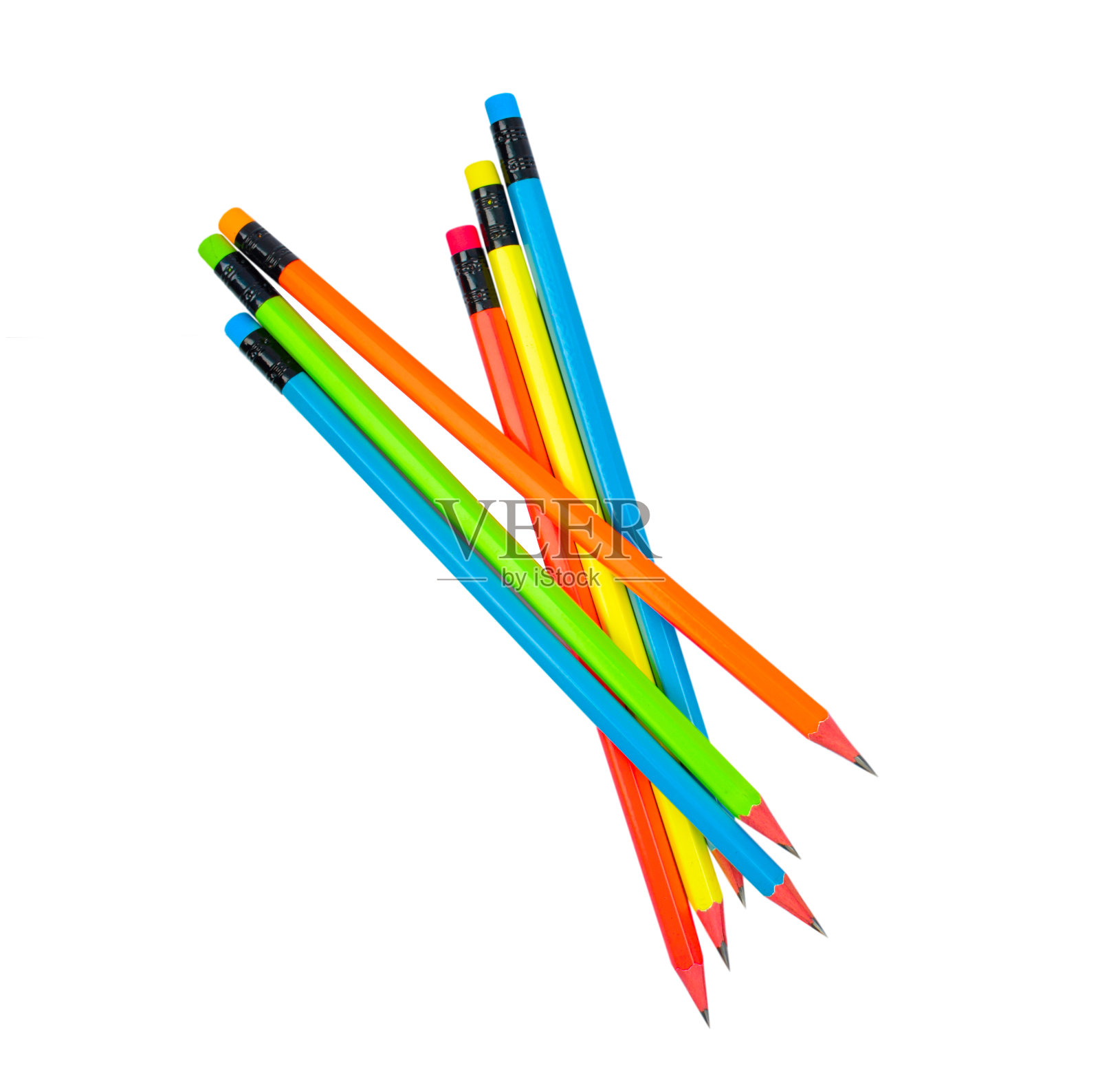 用不同颜色的木铅笔蜡笔在白纸背景上制作的图案照片摄影图片