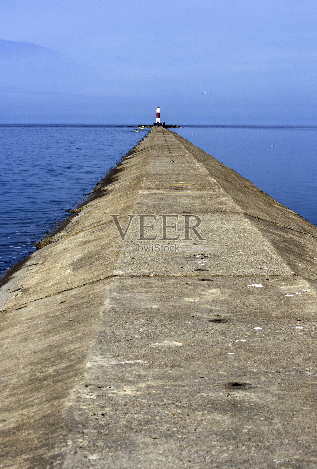 南防波堤Ludington照片摄影图片